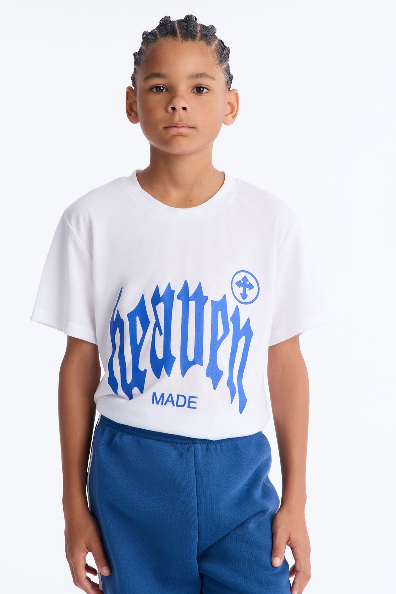 Mini Heaven Made Jogger Pant Set - White/Blue