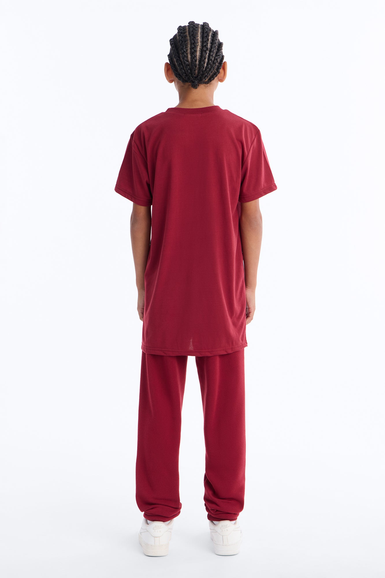 Mini Good Vibes Dept. Jogger Pant Set - Burgundy