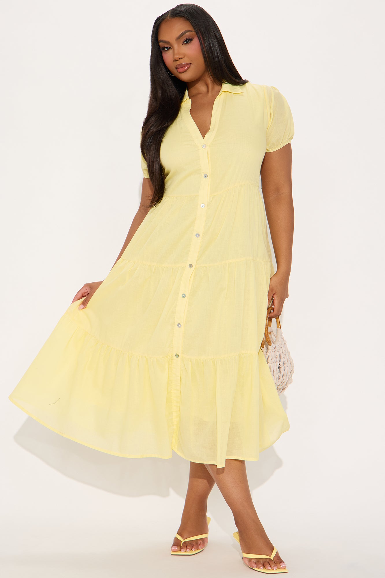 Stella Midi Dress - Yellow