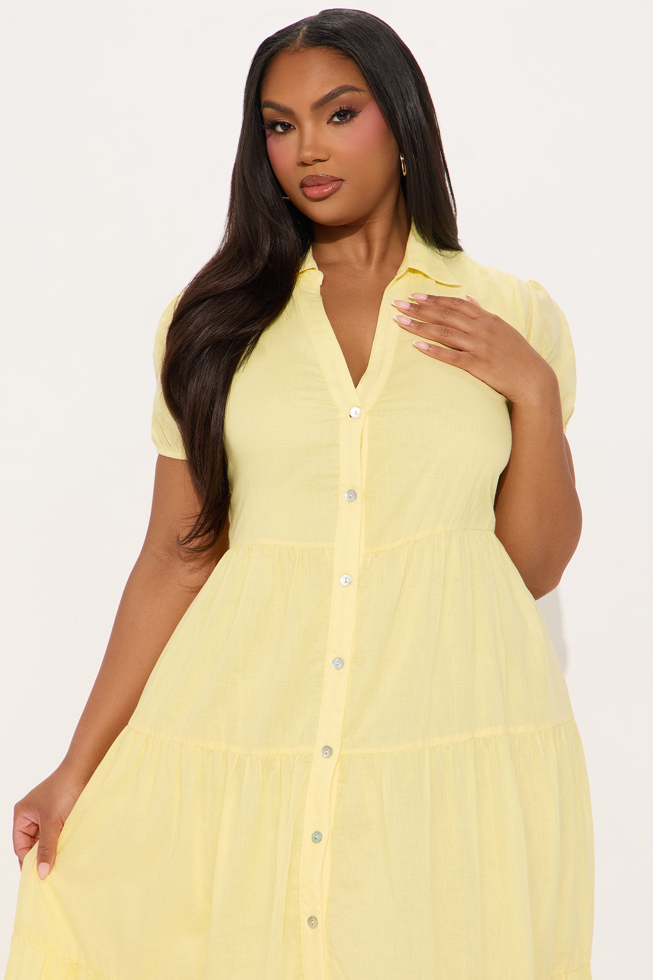 Stella Midi Dress - Yellow