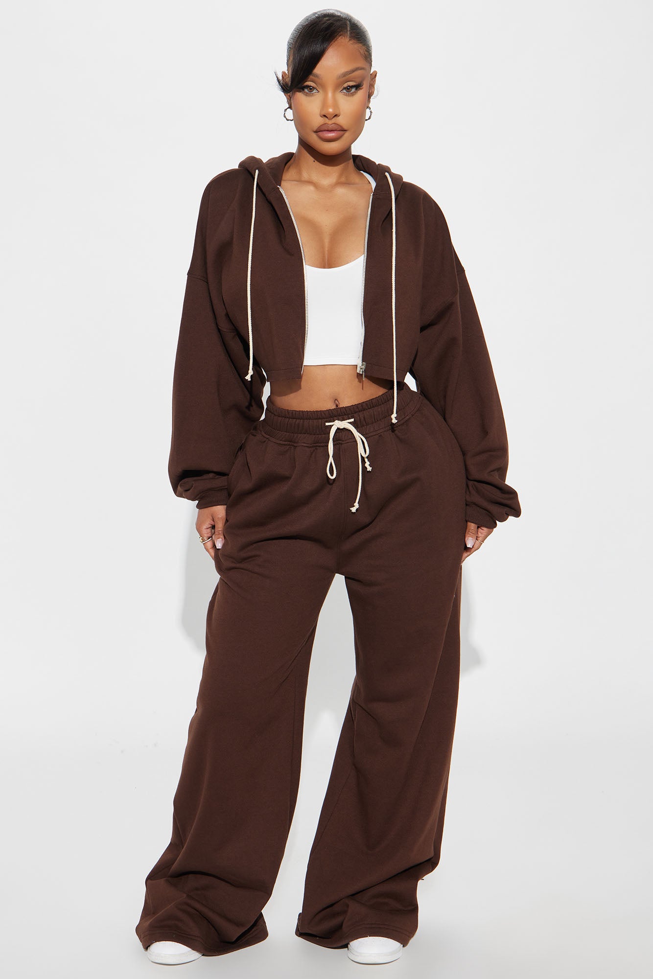 On The Way Sweatpant Set - Chocolate