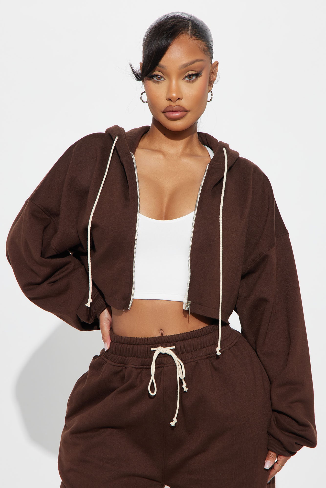 On The Way Sweatpant Set - Chocolate