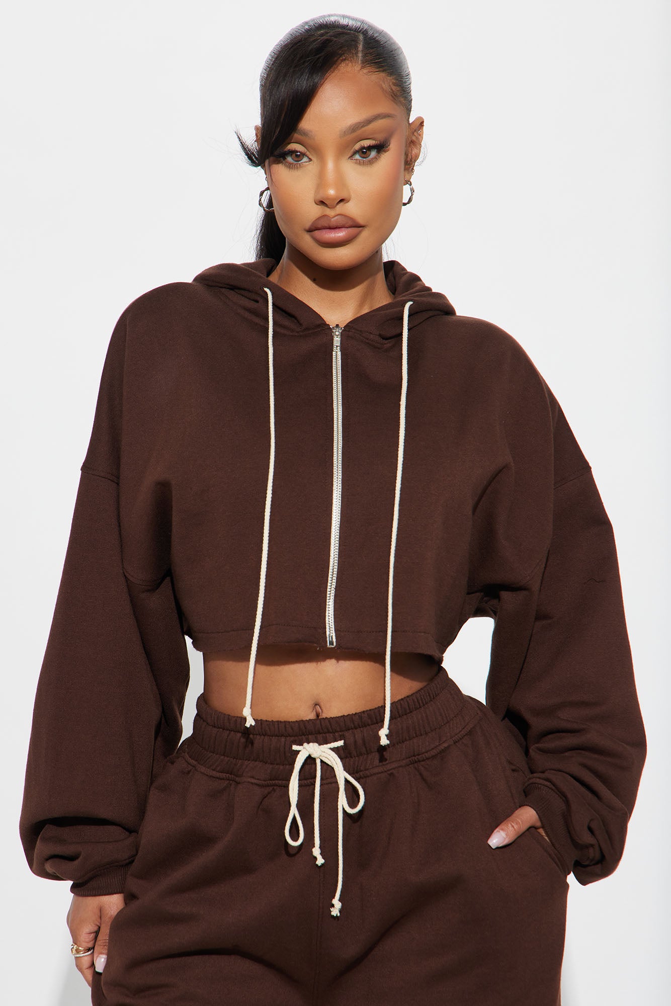 On The Way Sweatpant Set - Chocolate