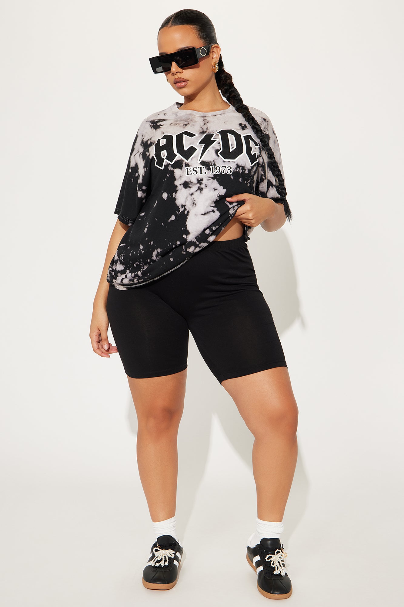 ACDC Electric Bleach Washed Tee - Black/combo