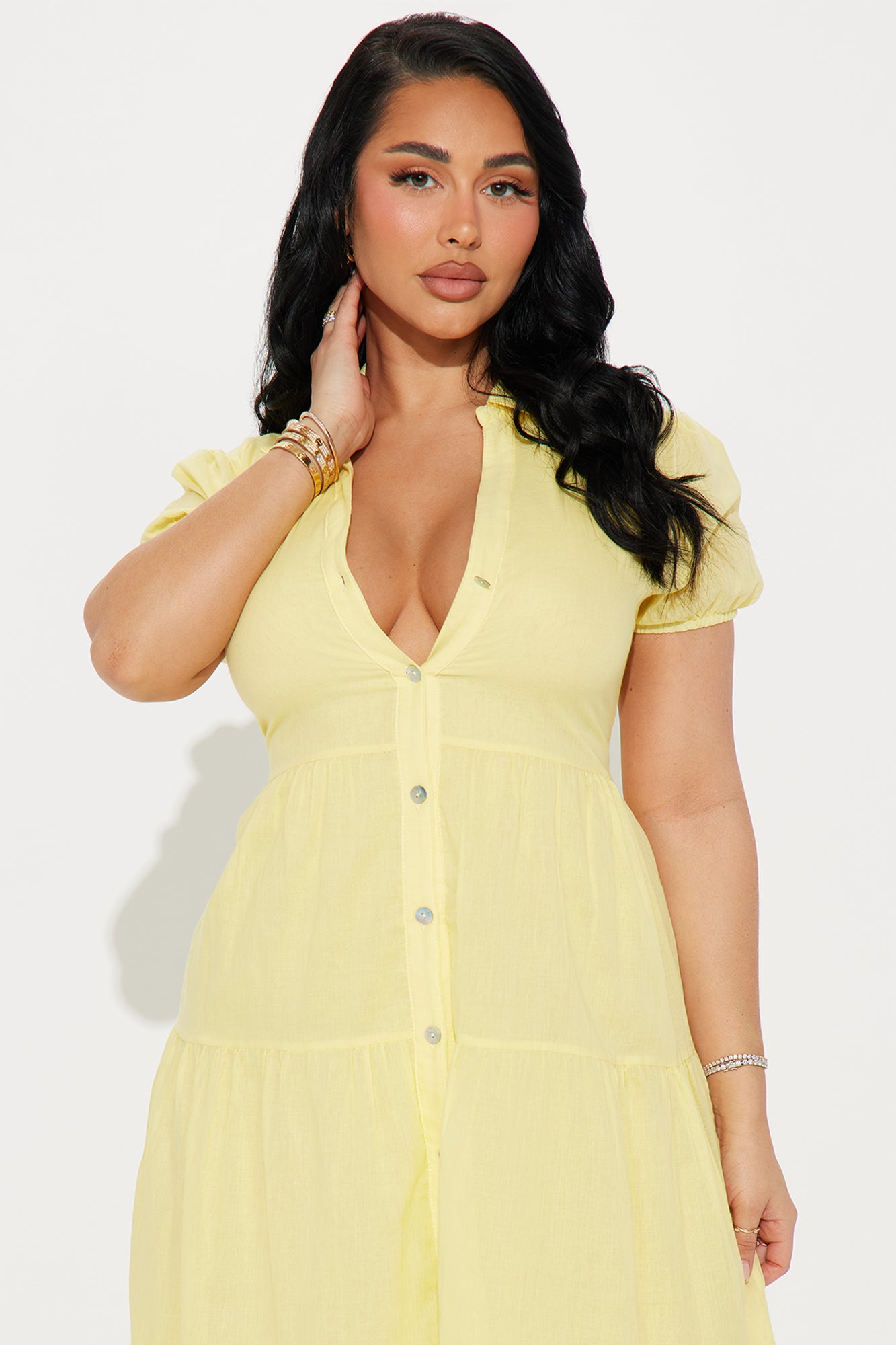 Stella Midi Dress - Yellow