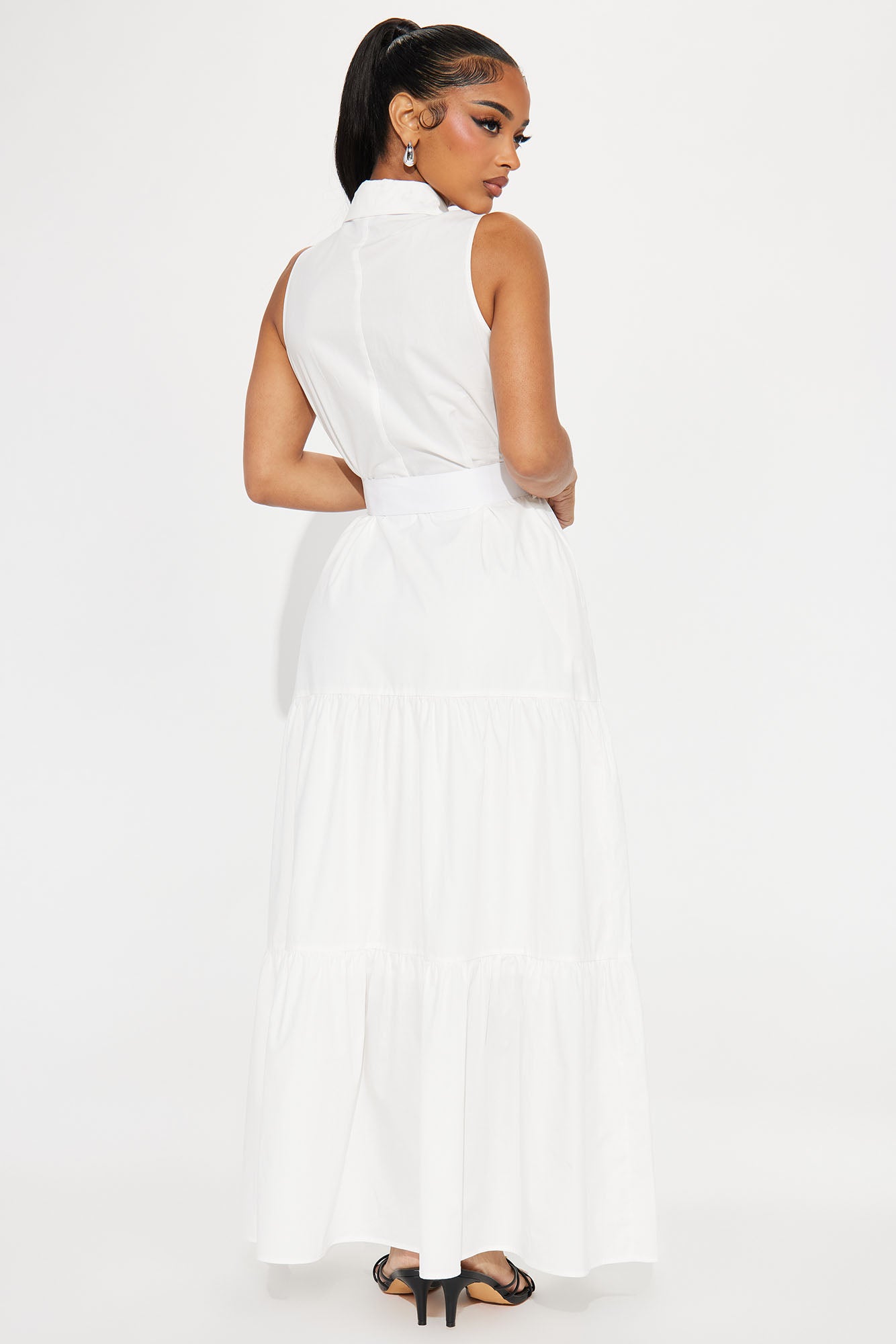 Michaela Poplin Maxi Dress - White