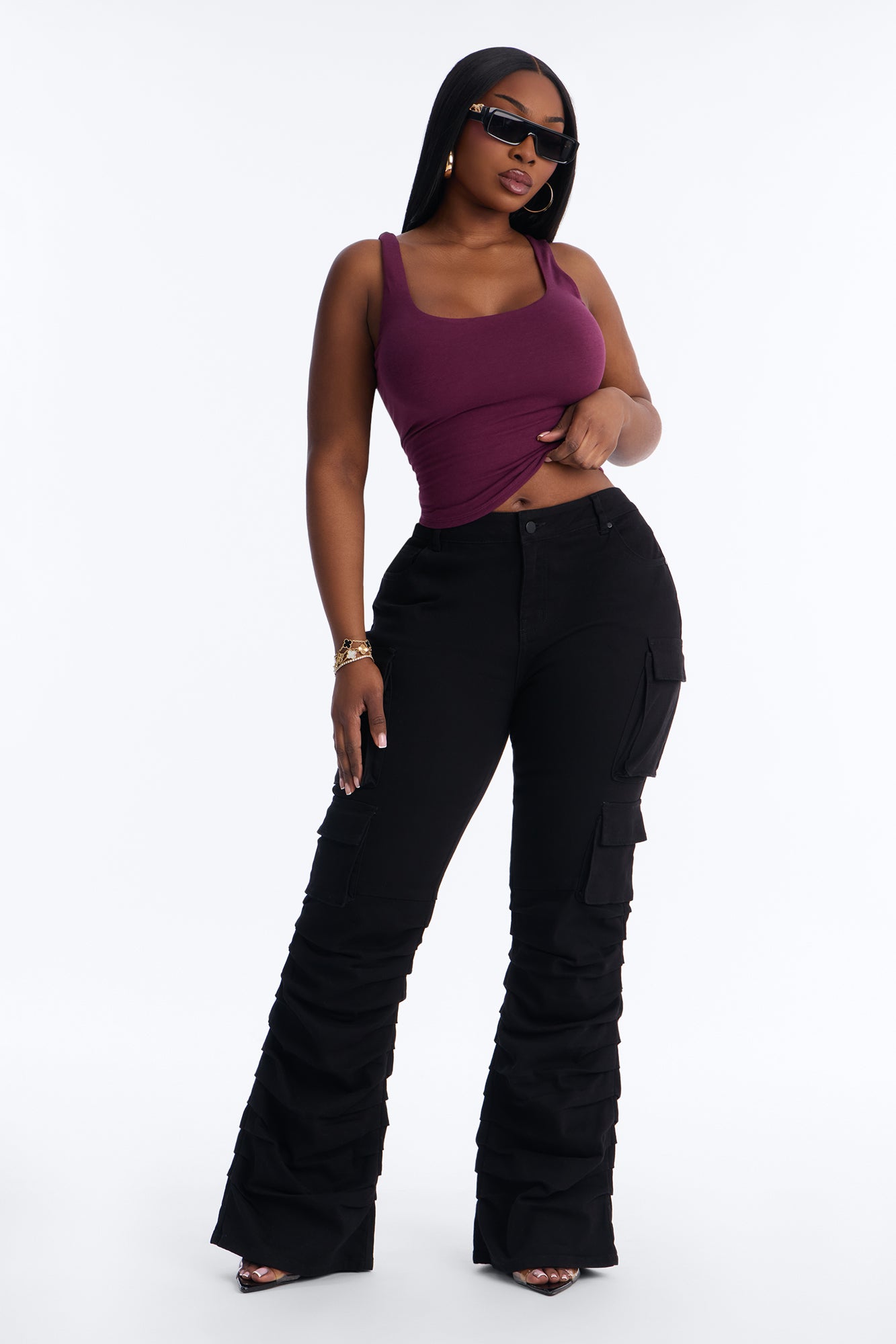 Denise Double Lined Tank - Plum