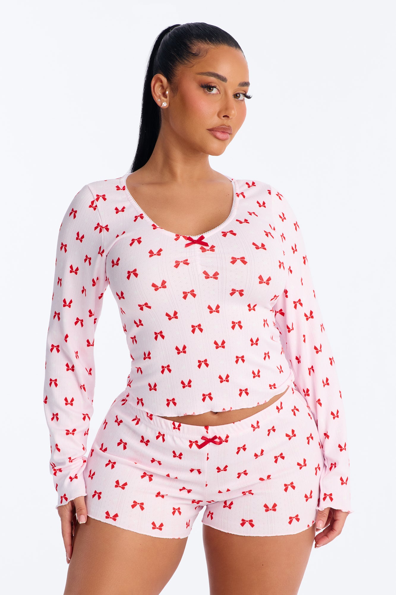 Always Lovely Pointelle PJ Short Set - Pink/combo