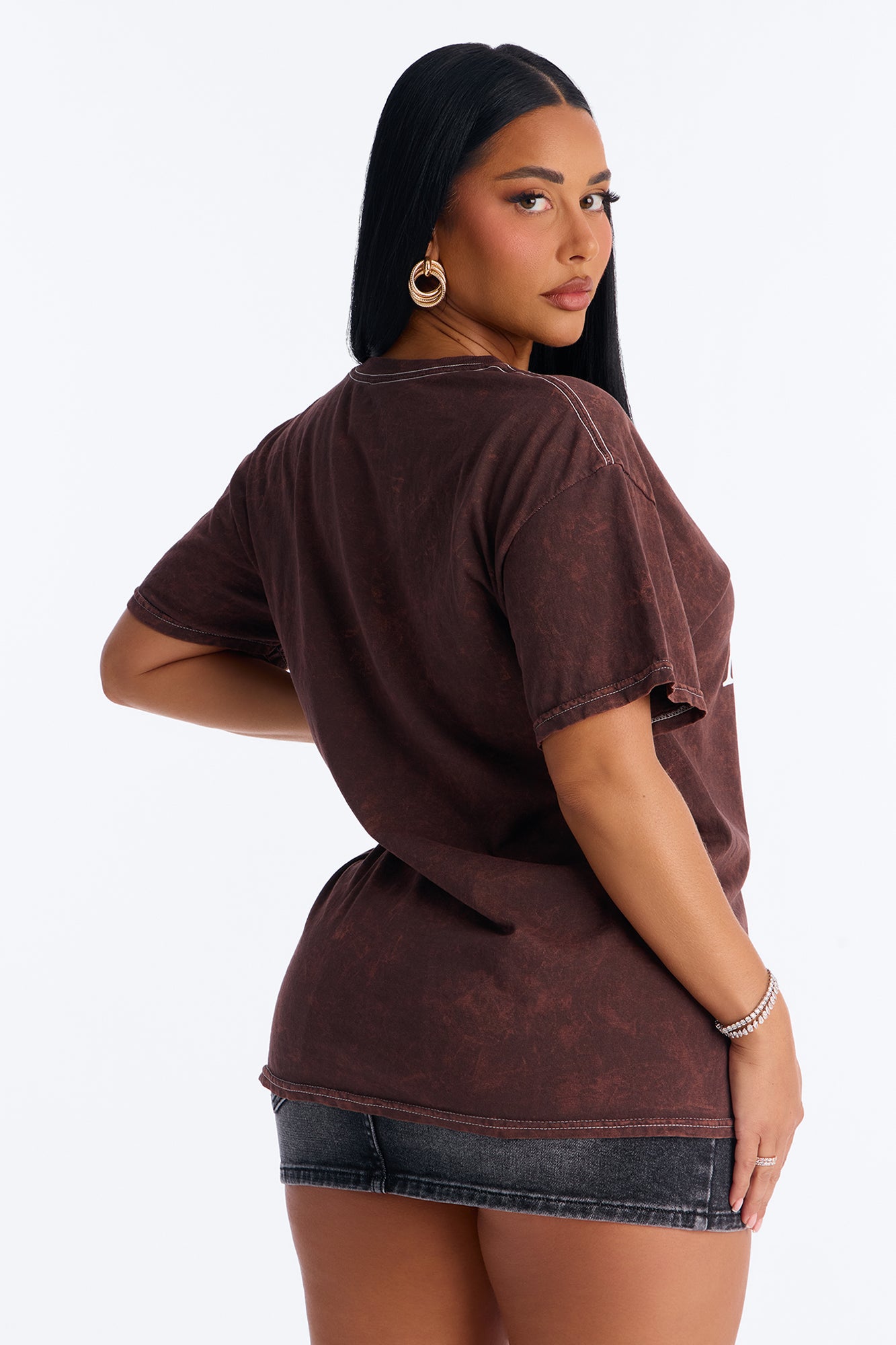 Girl Pray About It Washed Tshirt - Brown