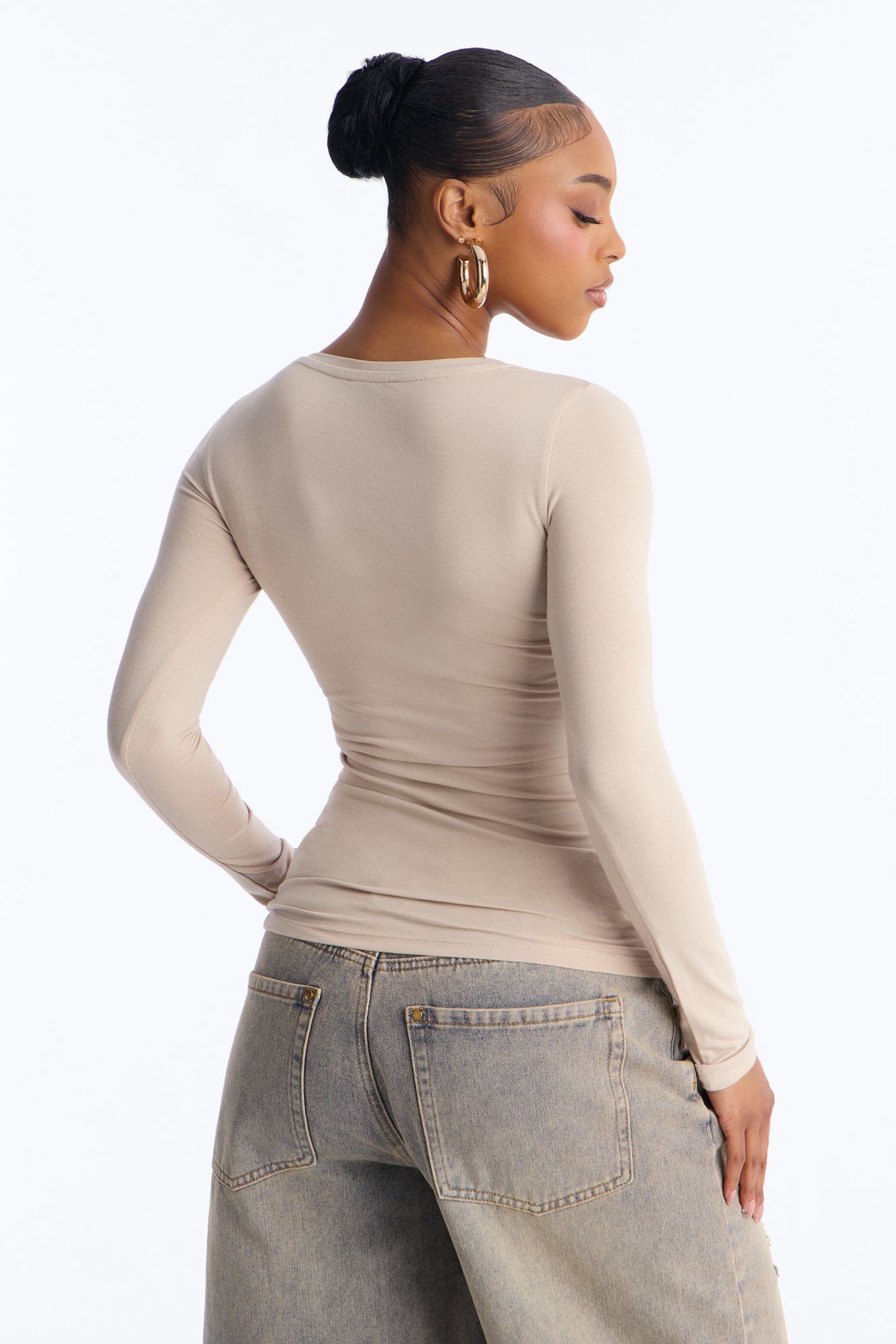 Julia Long Sleeve Top - Stone