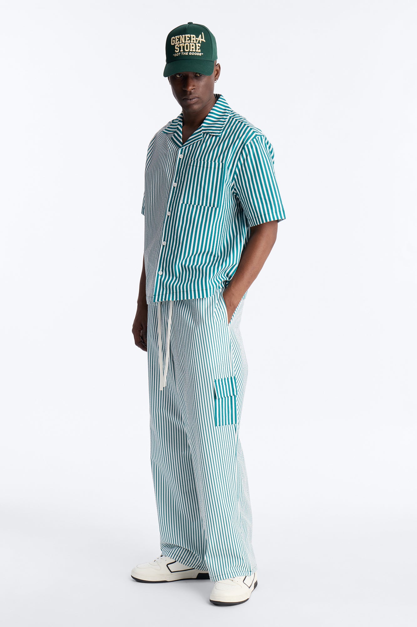 Straight Passion Stripe Seersucker Pant - Green