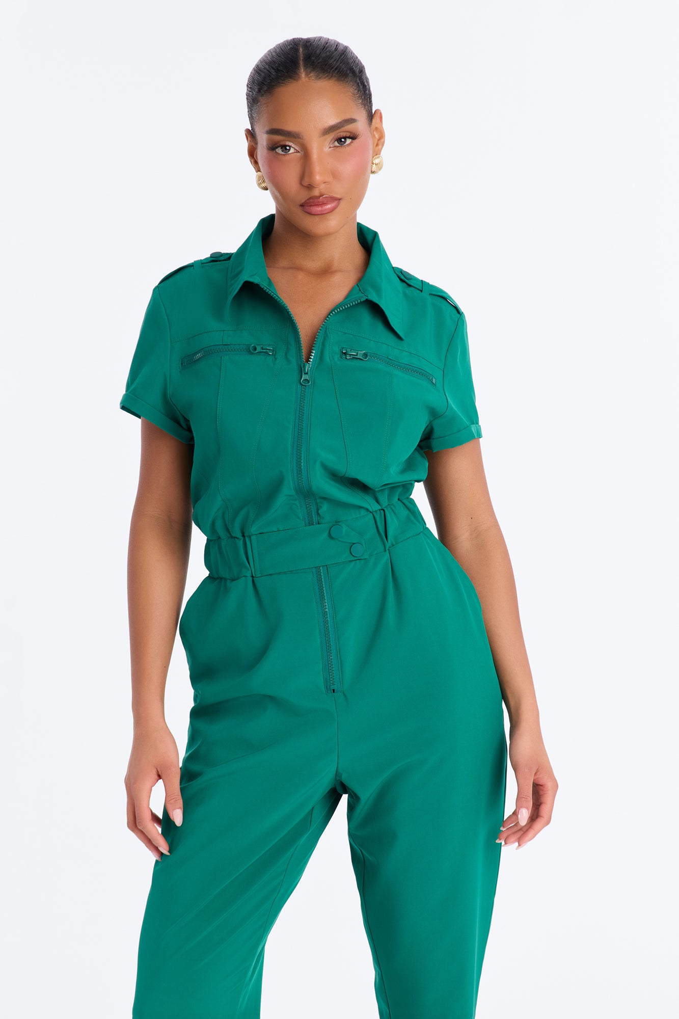On Call Stretch Uniform Scrub Jumpsuit - Hunter Green
