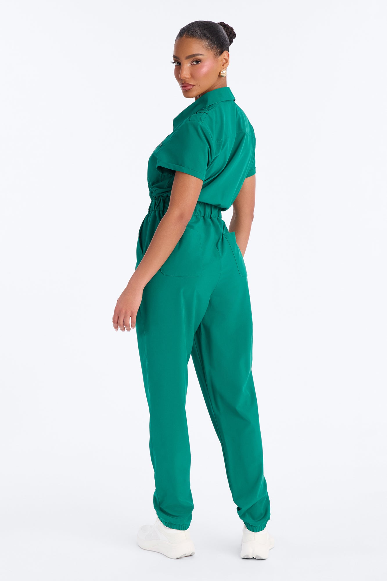 On Call Stretch Uniform Scrub Jumpsuit - Hunter Green