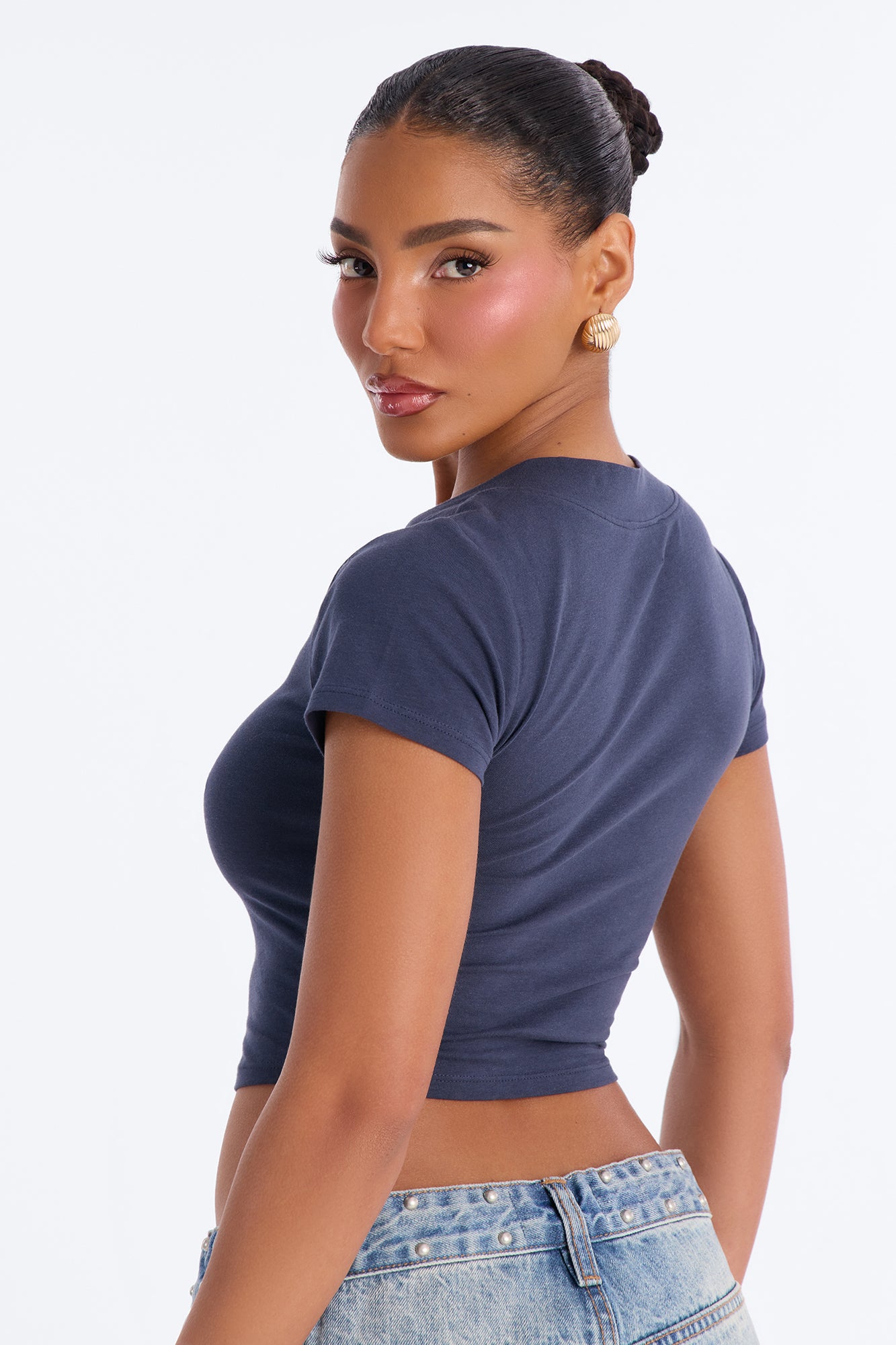 Delaney Short Sleeve Top - Navy