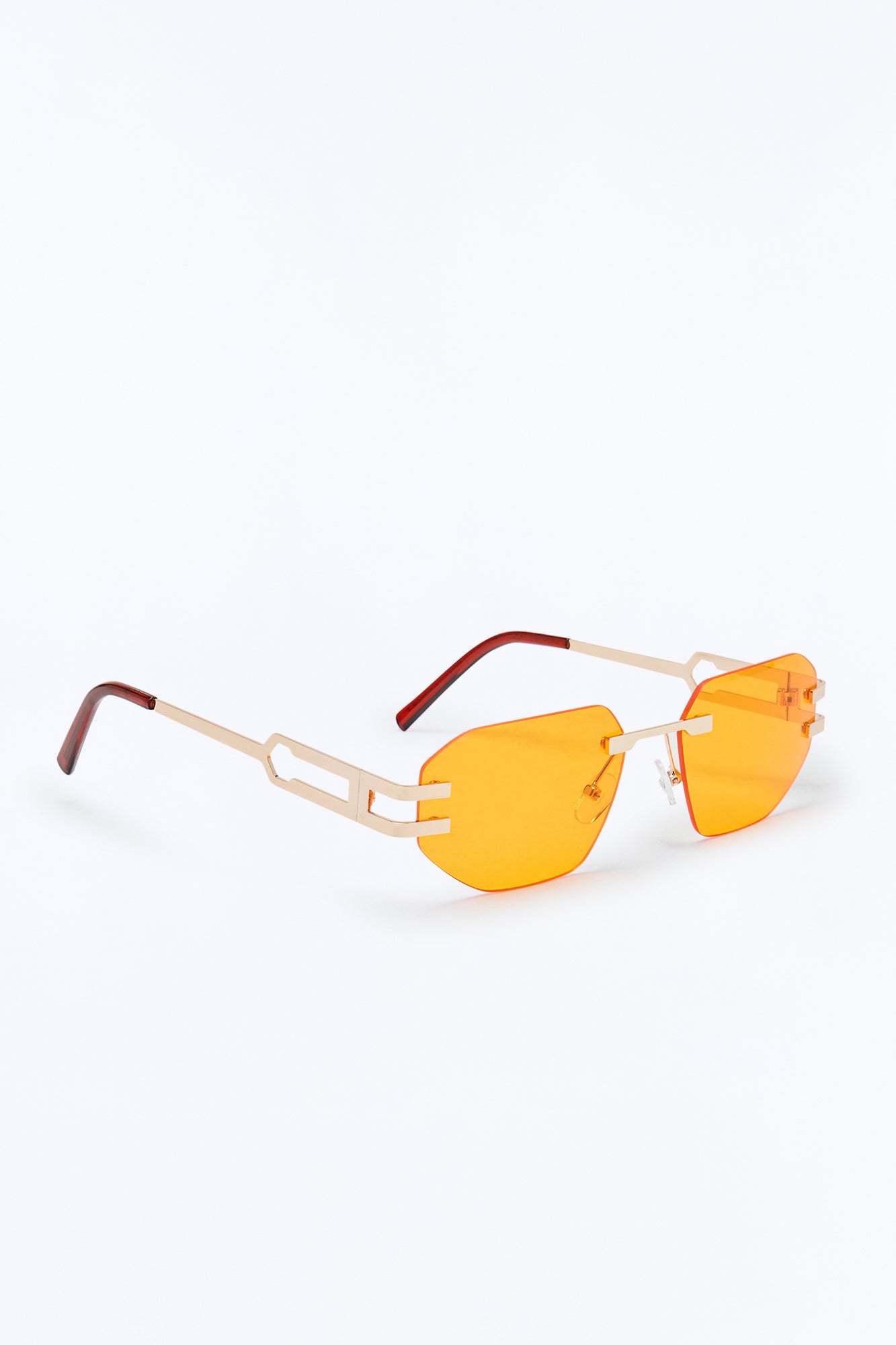 Statement Angular Sunglasses - Orange