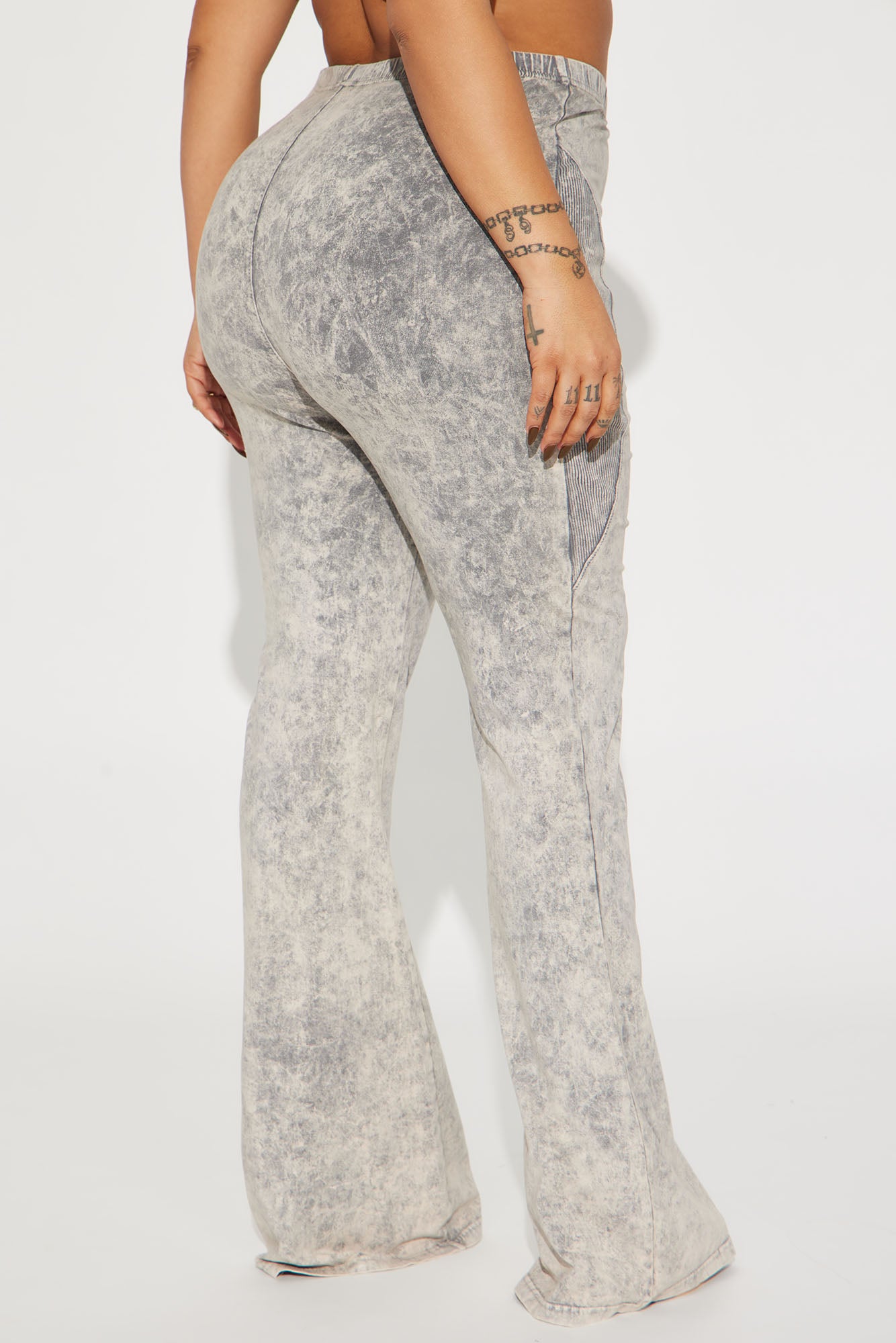 Devon Washed Flare Pant - Grey/combo