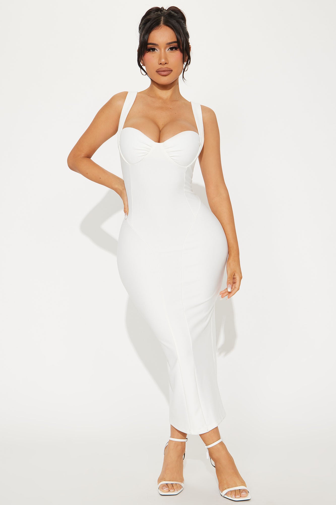Lily Rosaline Midi Dress - White