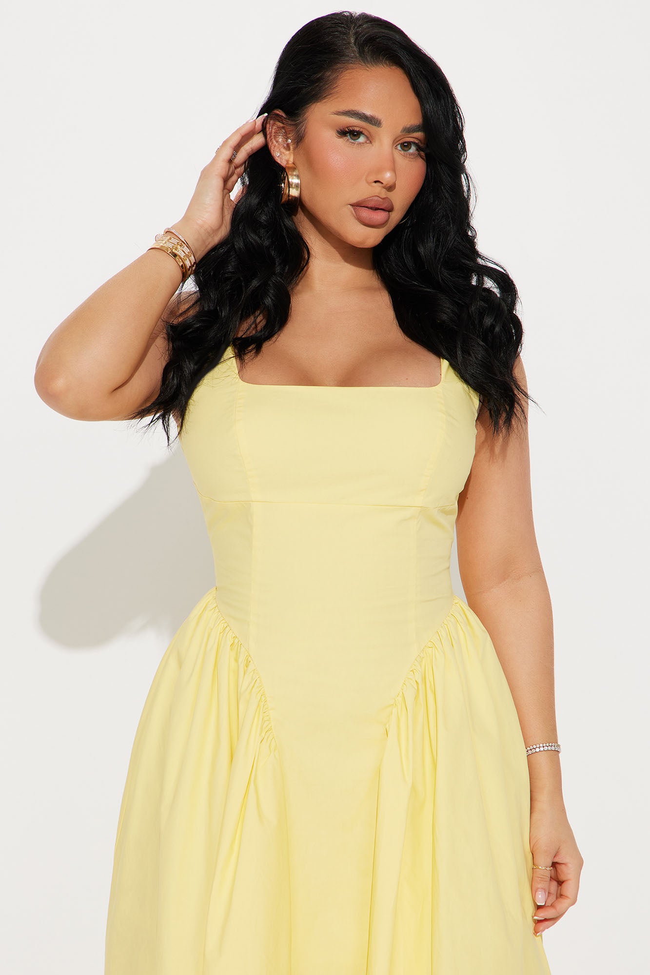 Saint Tropez Poplin Midi Dress - Butter Yellow