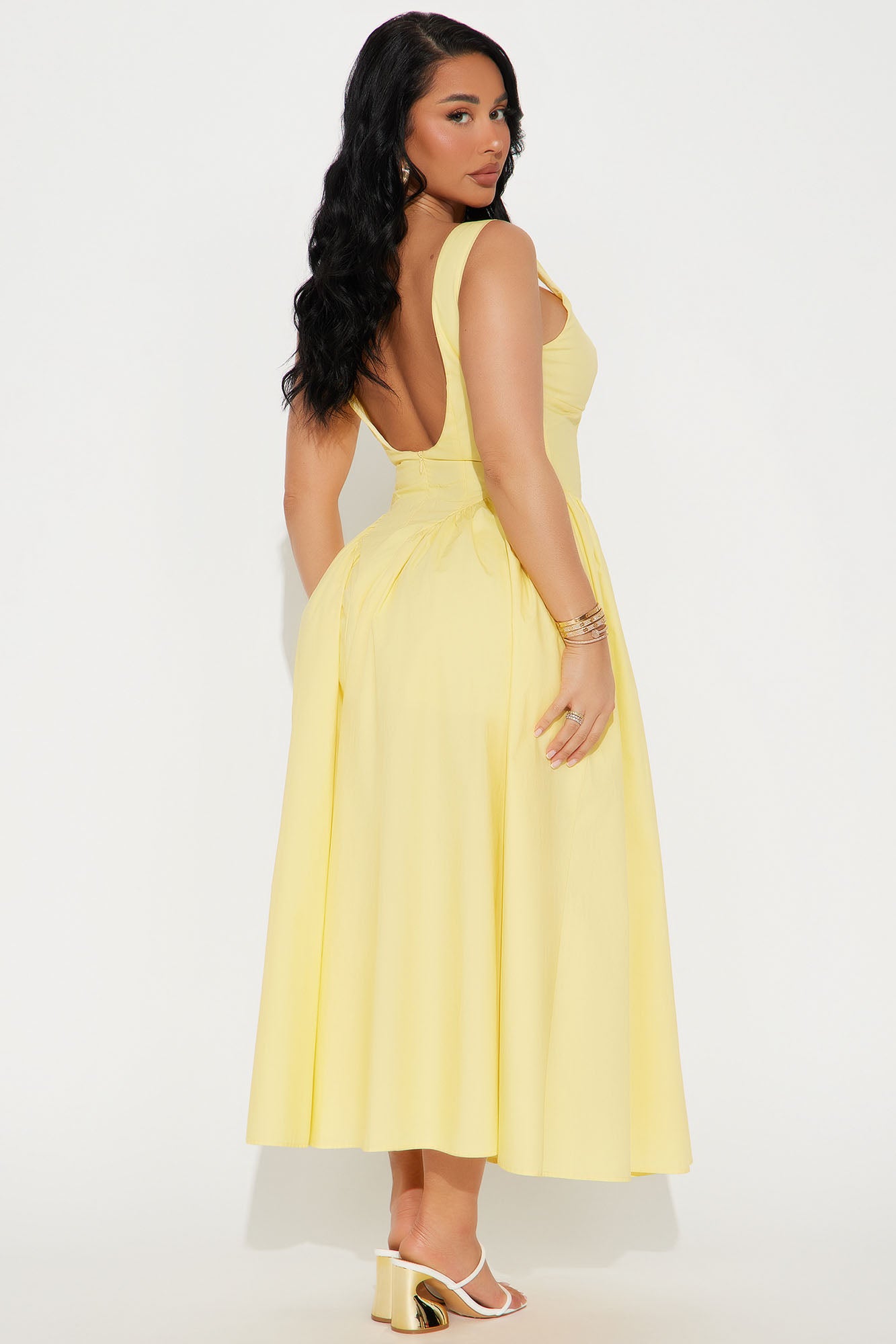Saint Tropez Poplin Midi Dress - Butter Yellow