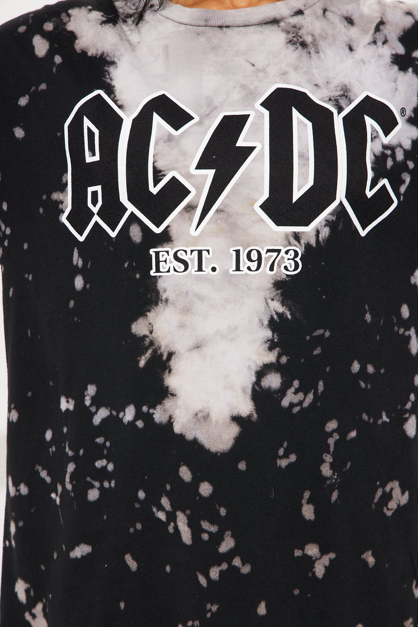 ACDC Electric Bleach Washed Tee - Black/combo