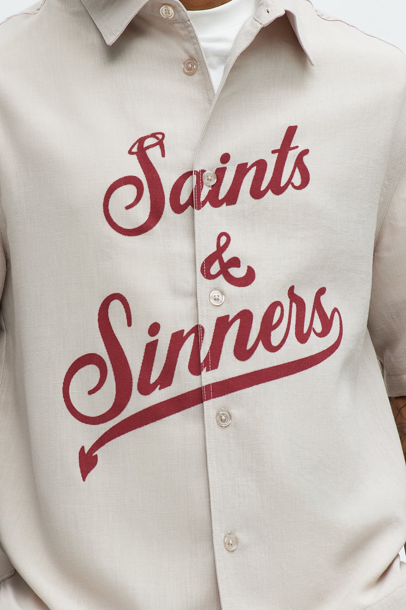 Saints And Sinners Full Button Shirt - Tan
