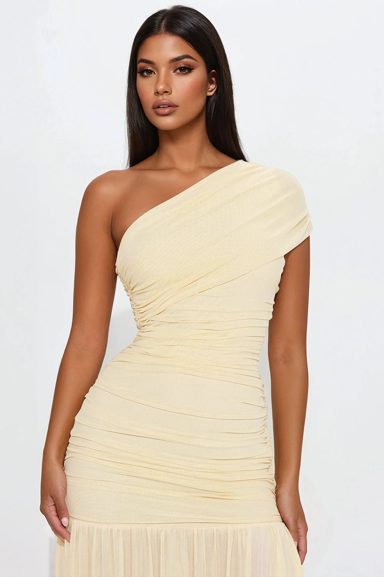 Ellen Mesh Maxi Dress - Butter Yellow