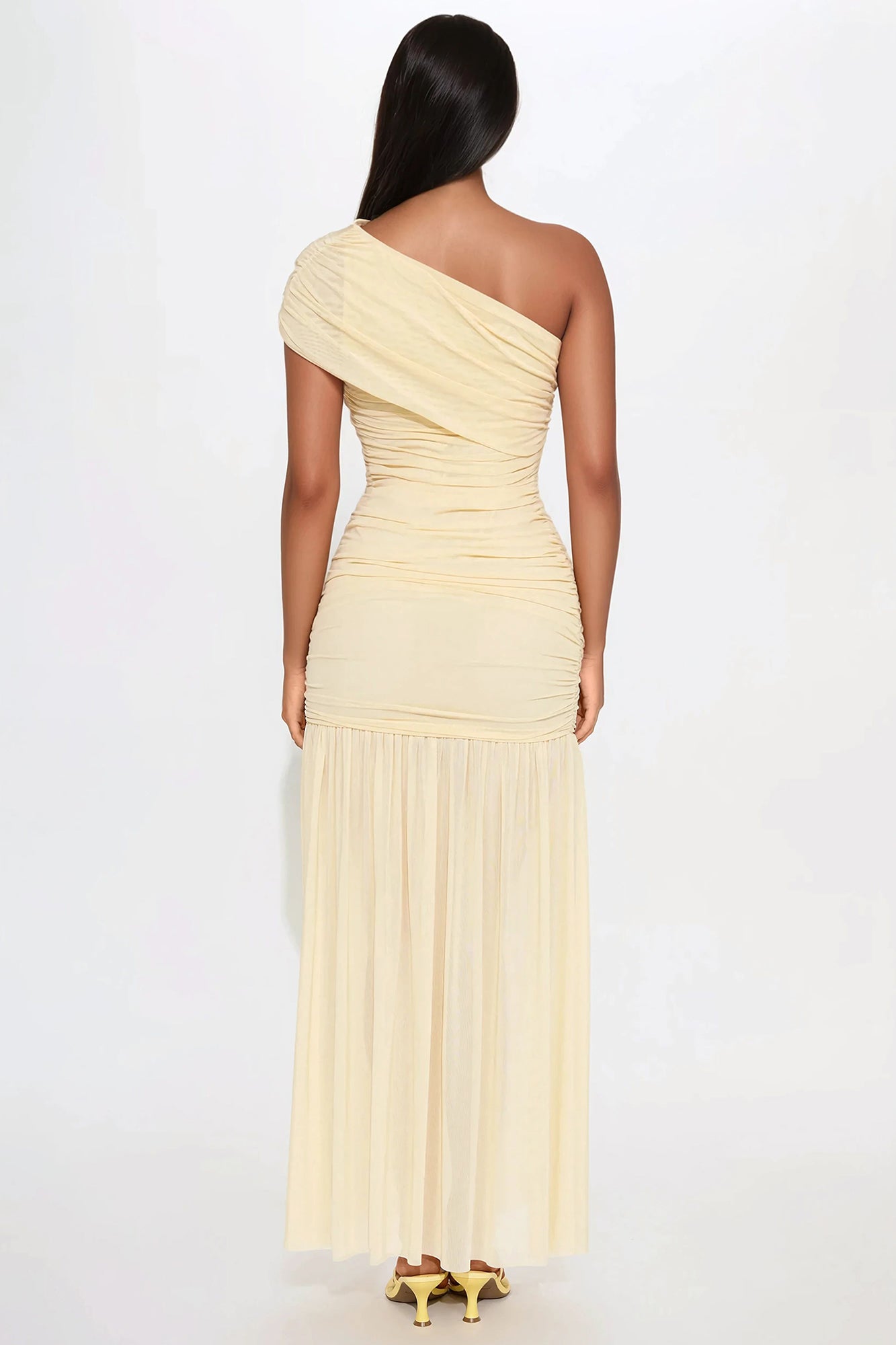 Ellen Mesh Maxi Dress - Butter Yellow