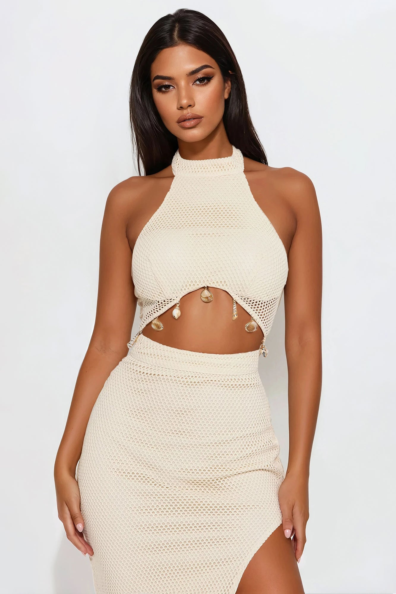 Cleo Crochet Maxi Dress - Cream