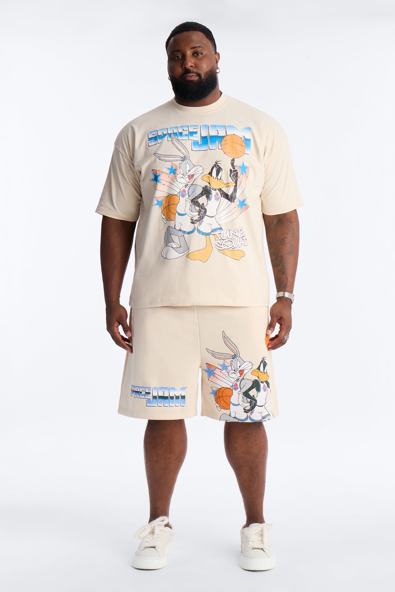 Space Jam Bugs And Duffy Sweat Shorts - Natural