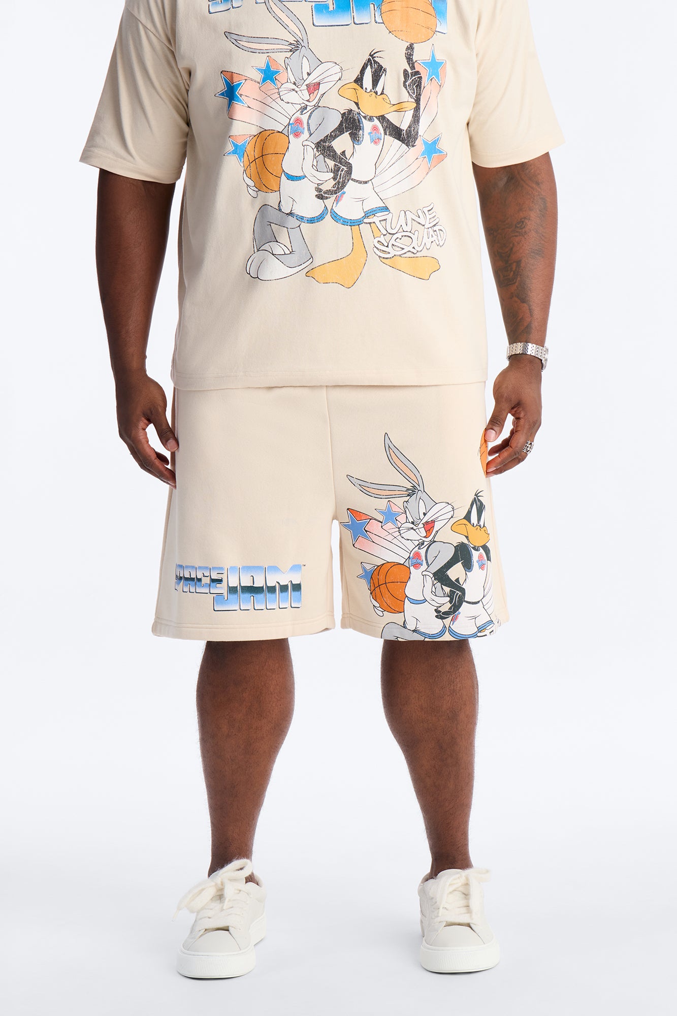 Space Jam Bugs And Duffy Sweat Shorts - Natural