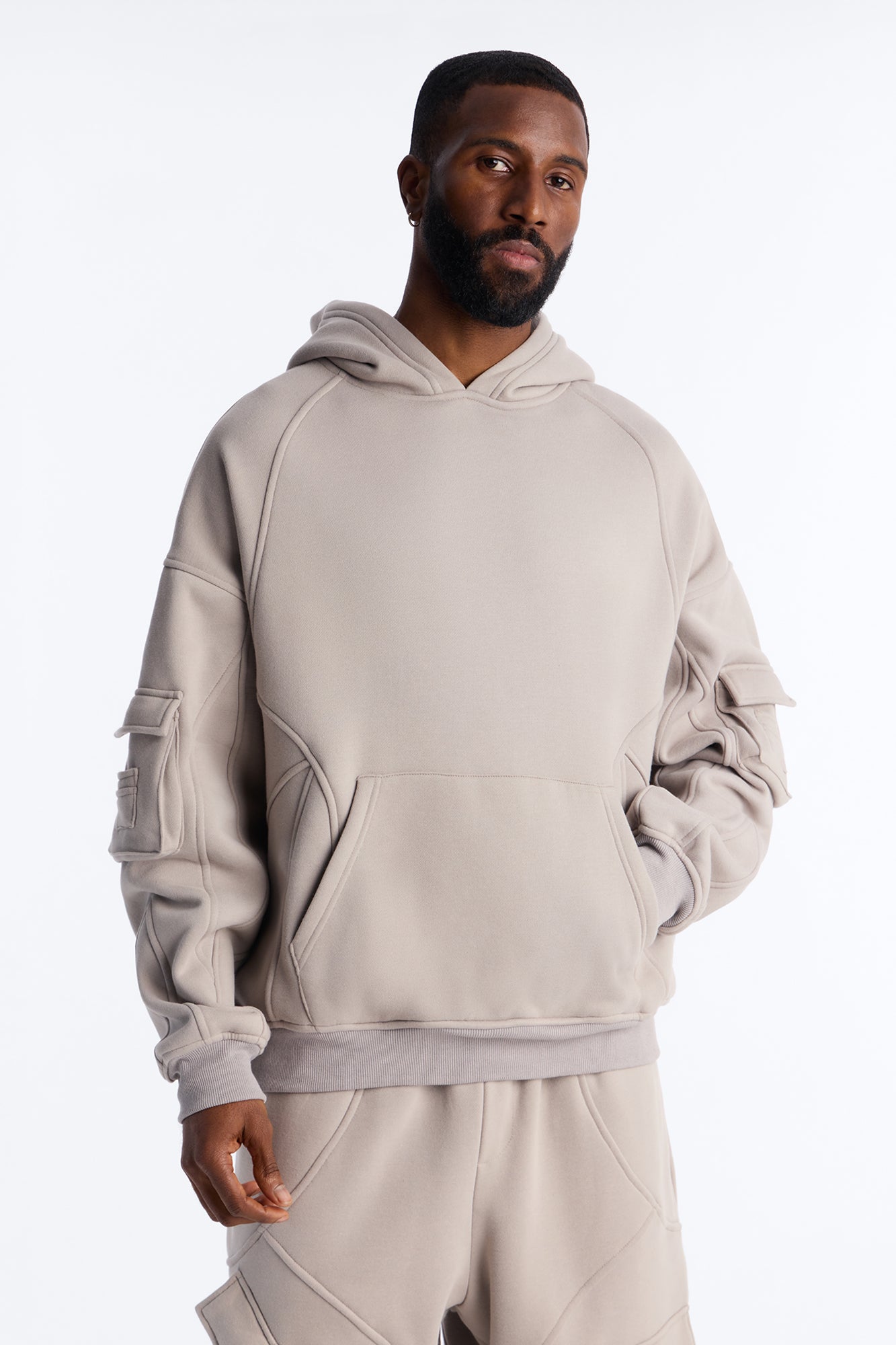 Oversized Chaos Cargo Hoodie - Grey