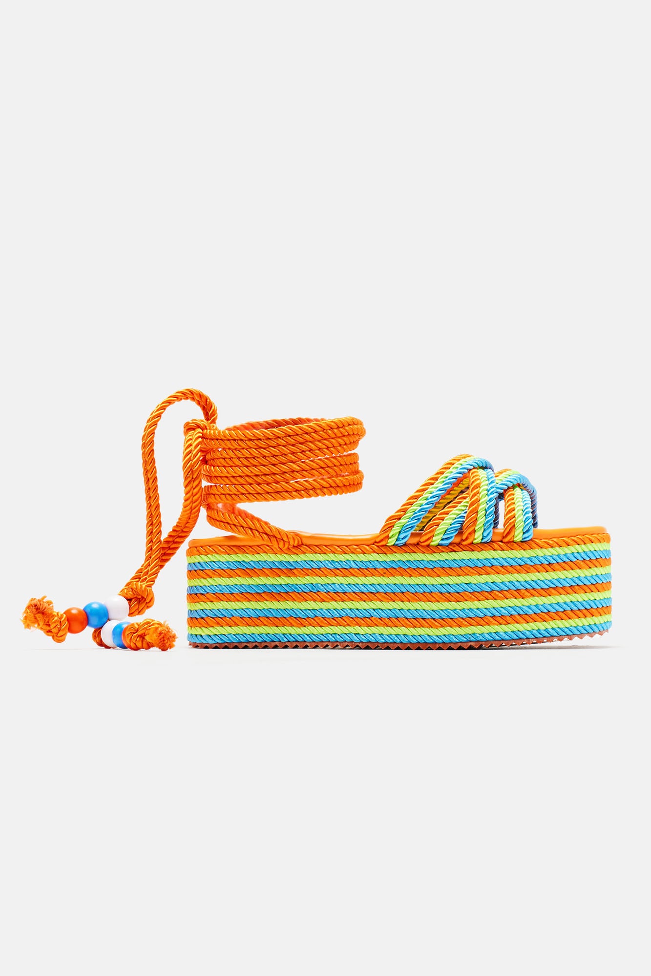 Catch Me Chillin' Flatform Sandals - Orange/combo