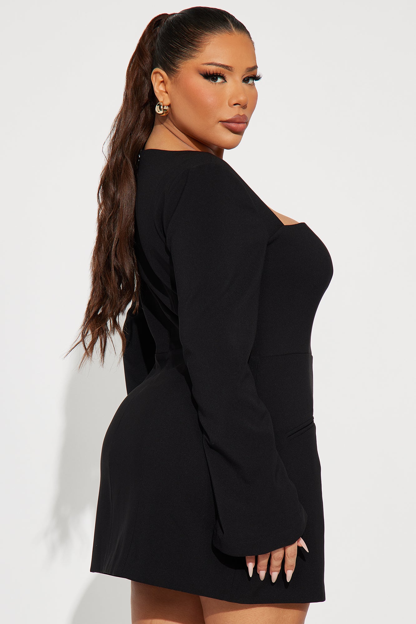 Blaire Square Neck Mini Dress - Black