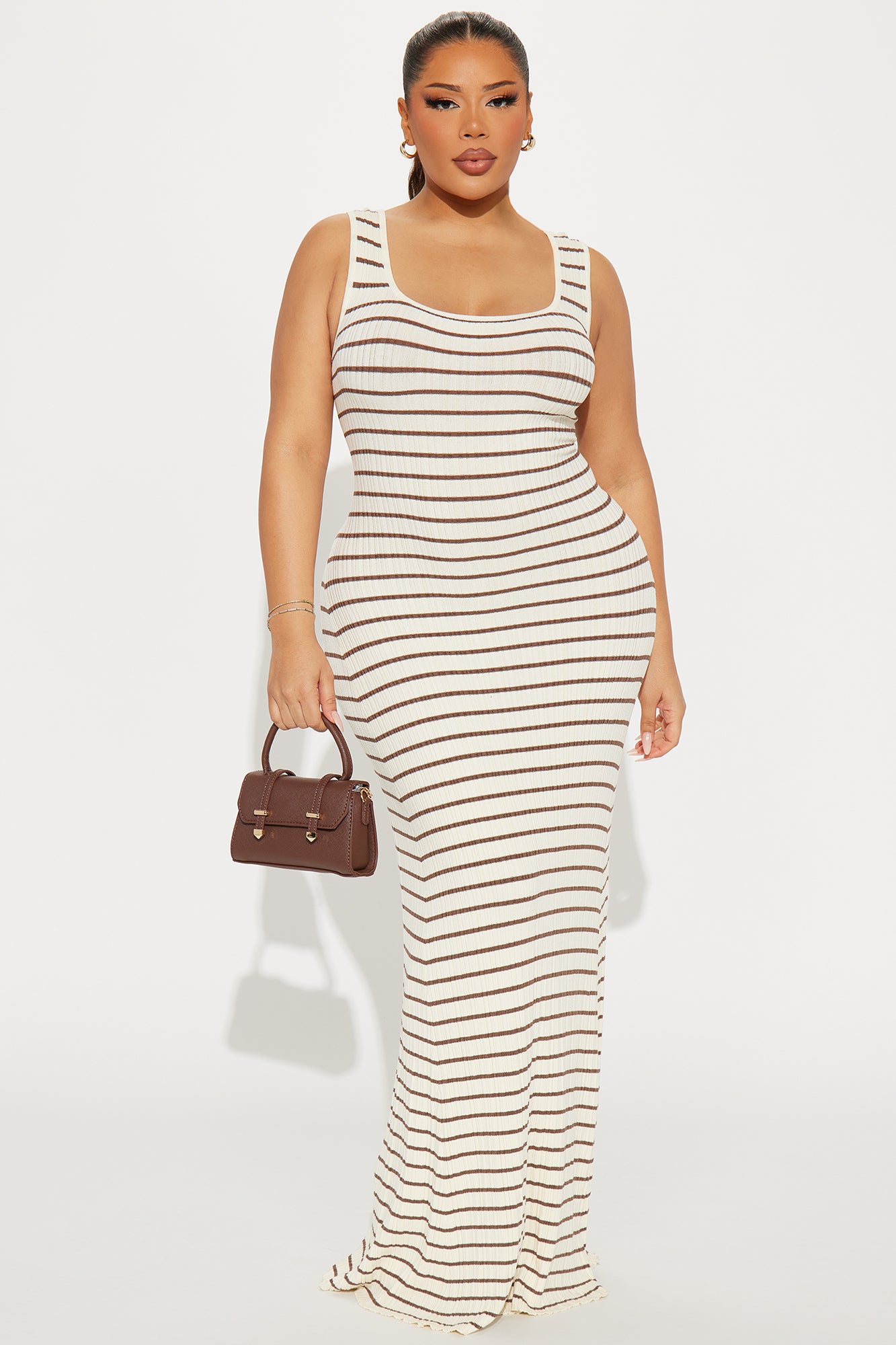 Sophie Striped Maxi Dress - Brown Combo