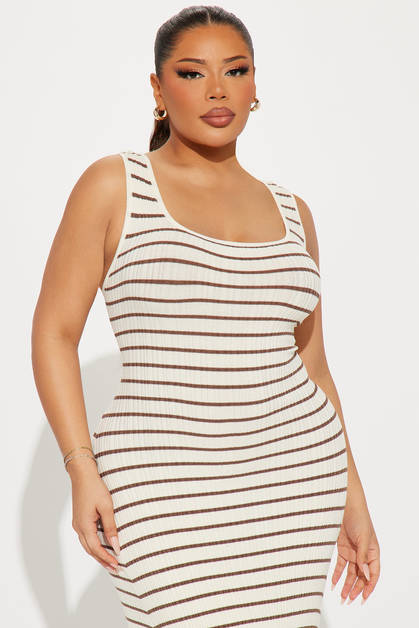 Sophie Striped Maxi Dress - Brown Combo