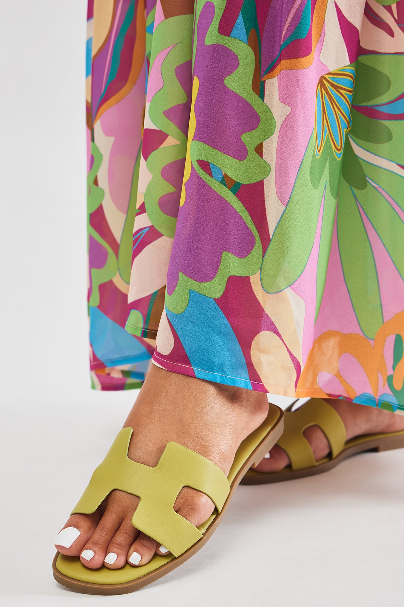 Slice Of Paradise Flat Sandals - Chartreuse