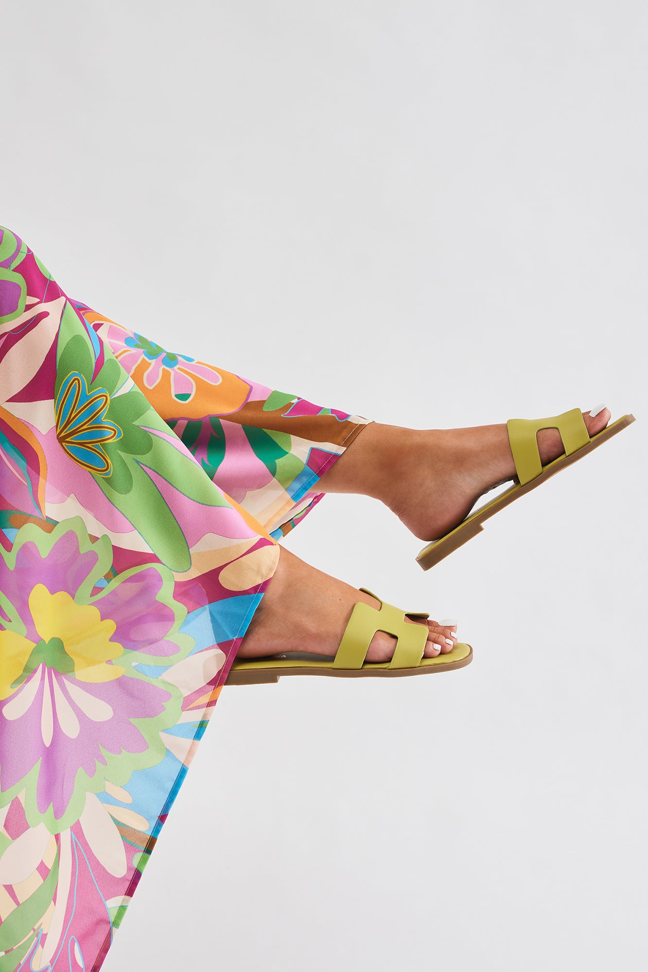 Slice Of Paradise Flat Sandals - Chartreuse