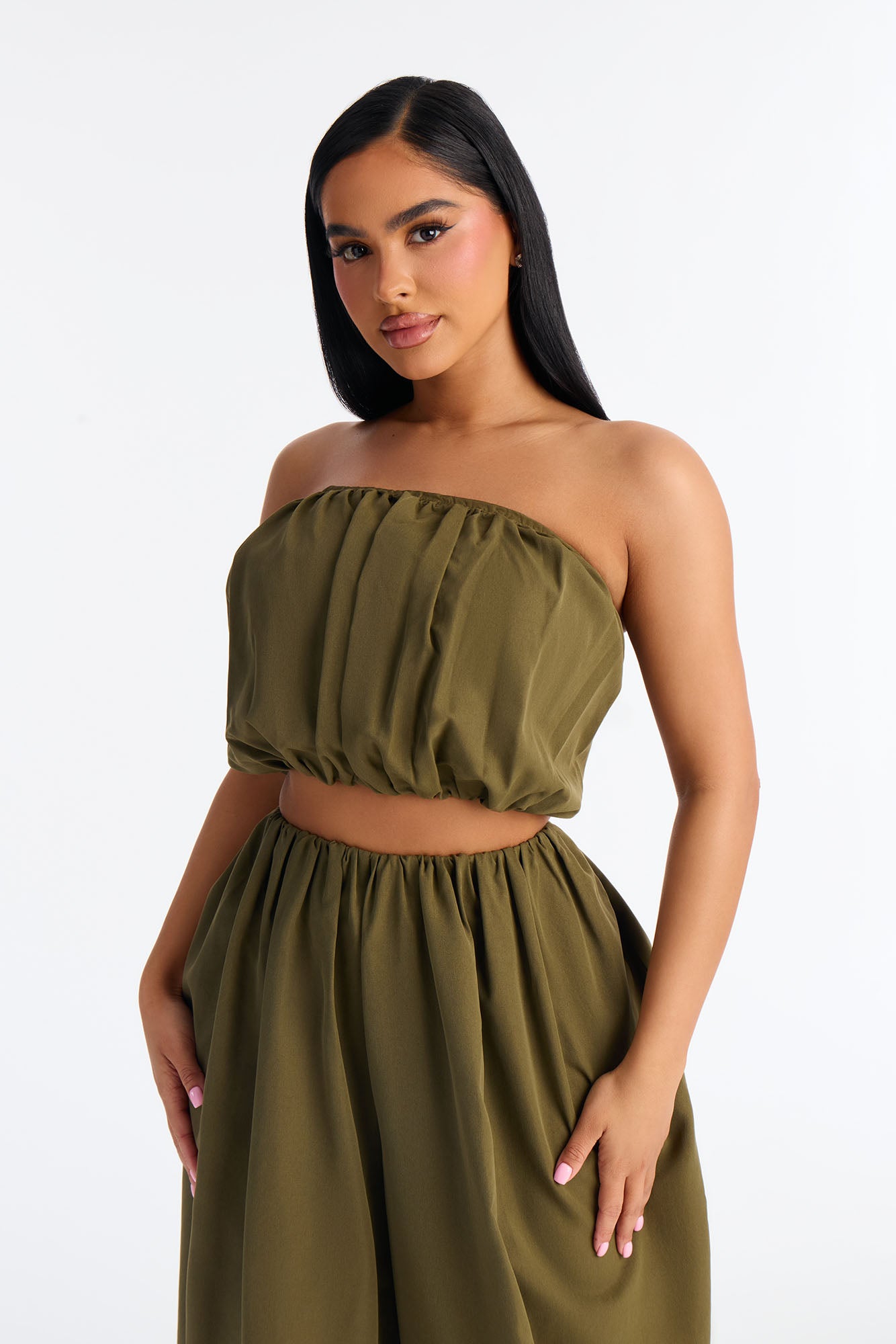 So Into You Balloon Pant Set - Olive