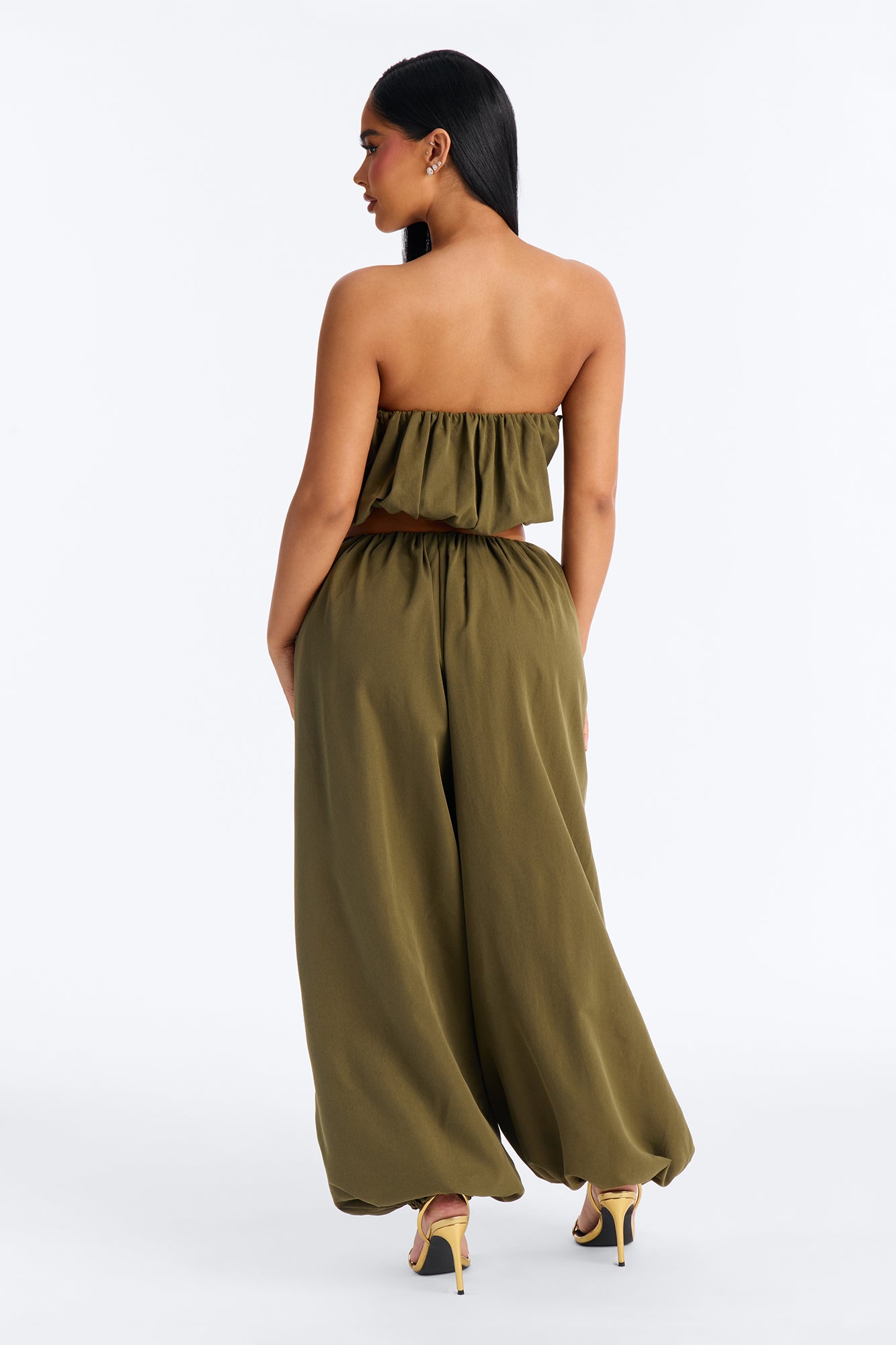So Into You Balloon Pant Set - Olive