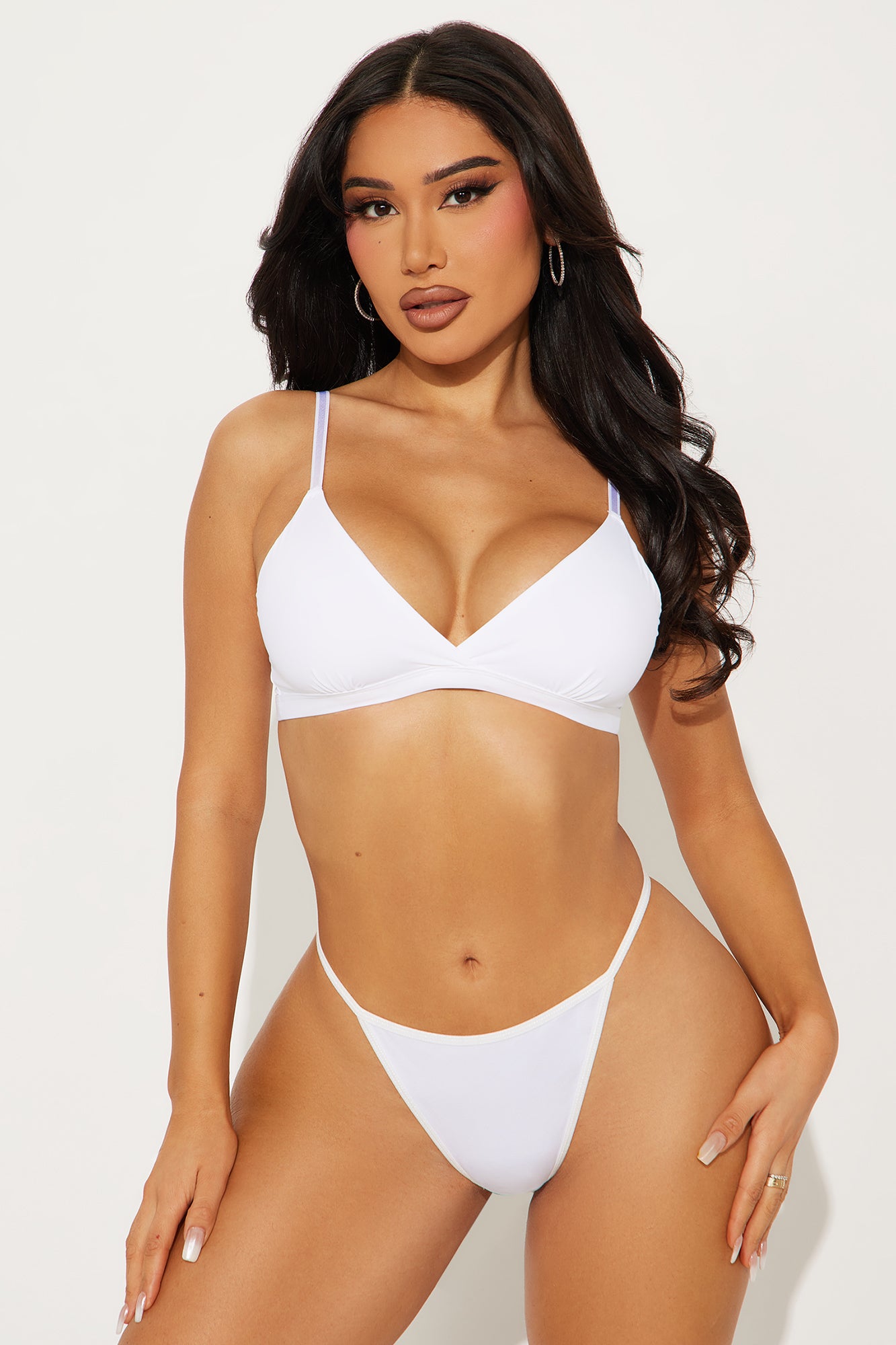 Nova Microfiber Triangle Bralette - White