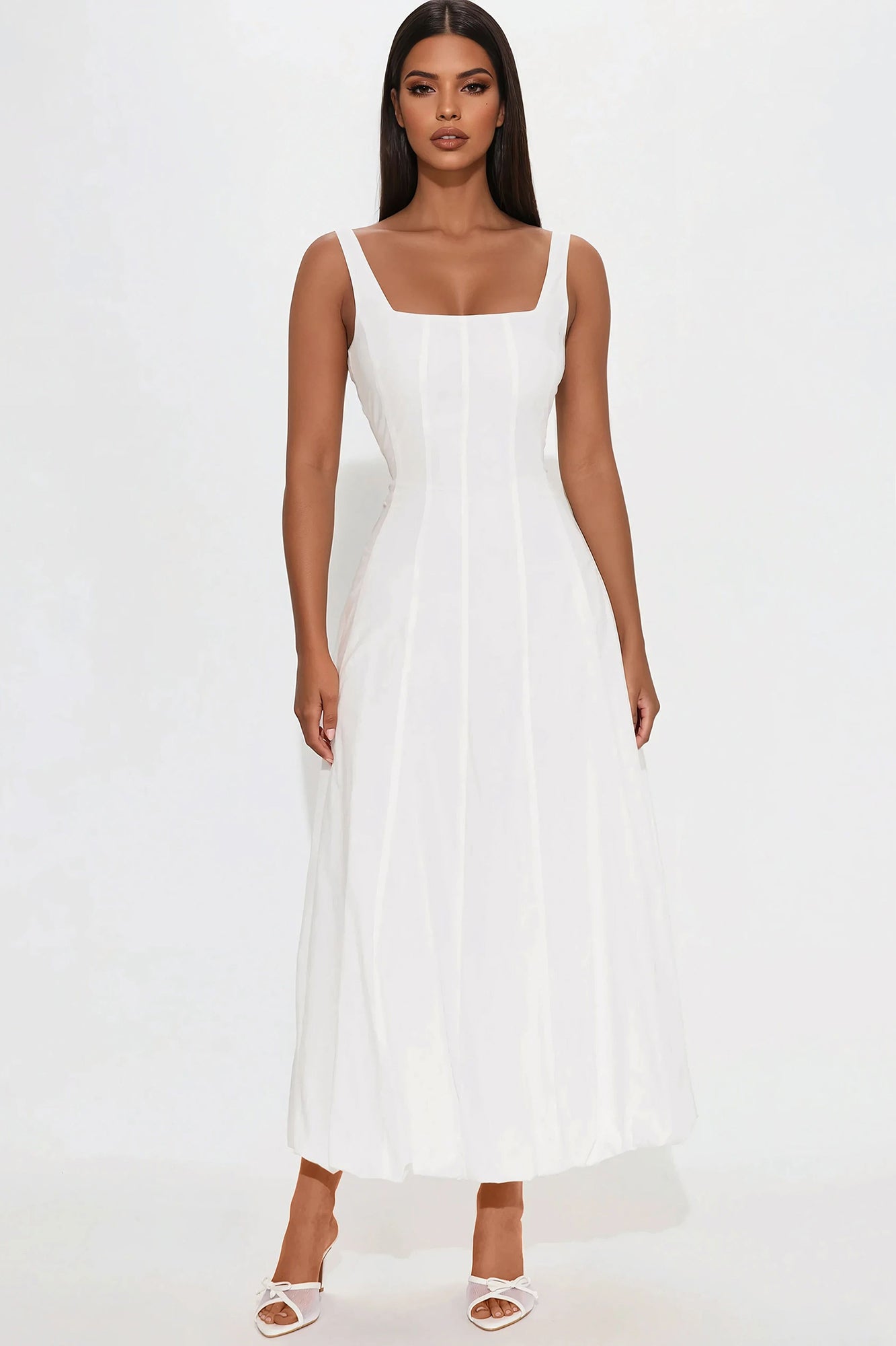 Katherine Bubble Maxi Dress - White
