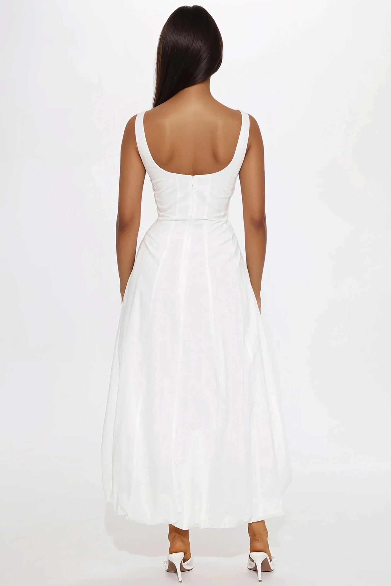 Katherine Bubble Maxi Dress - White