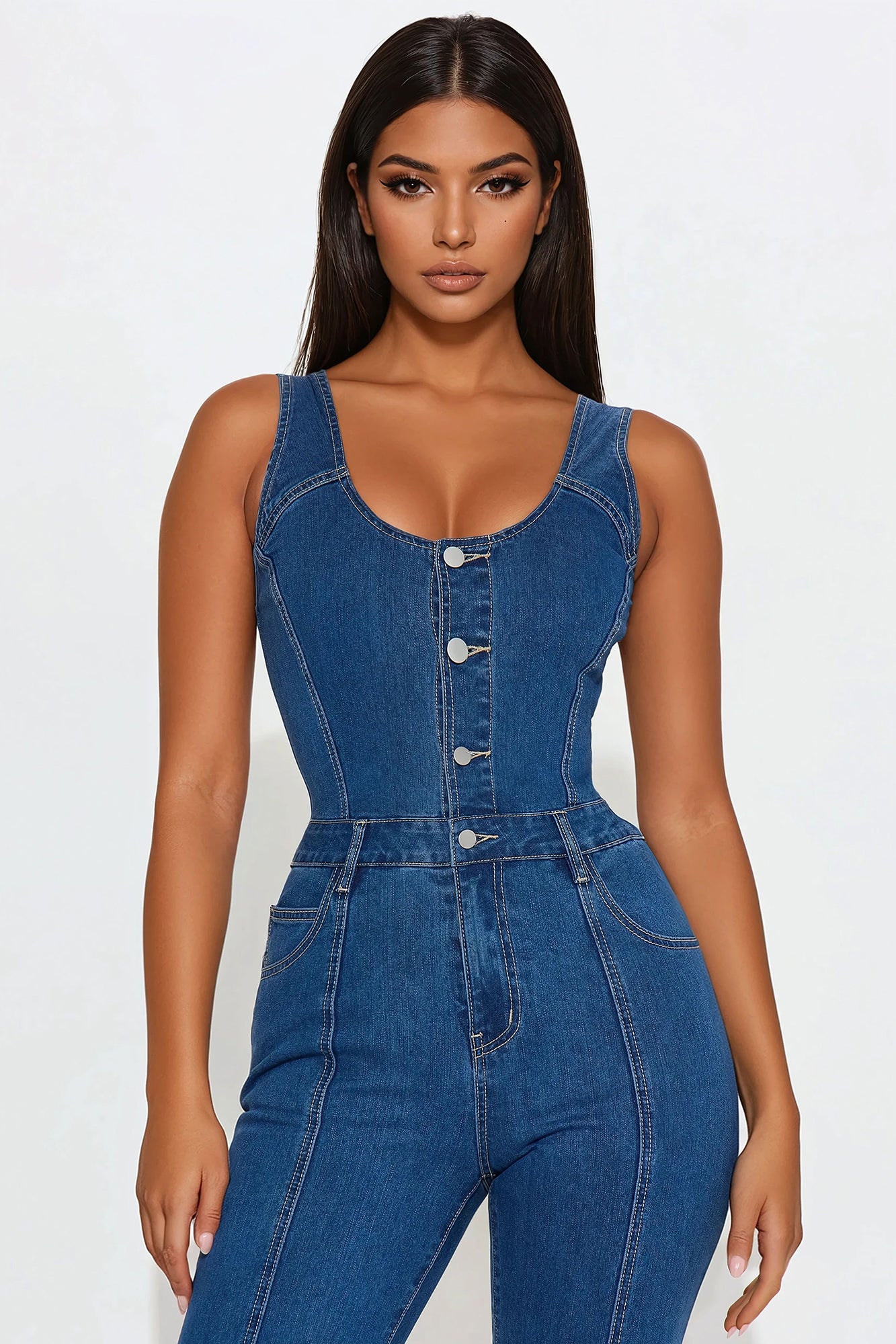Jane Denim Jumpsuit - Dark Wash