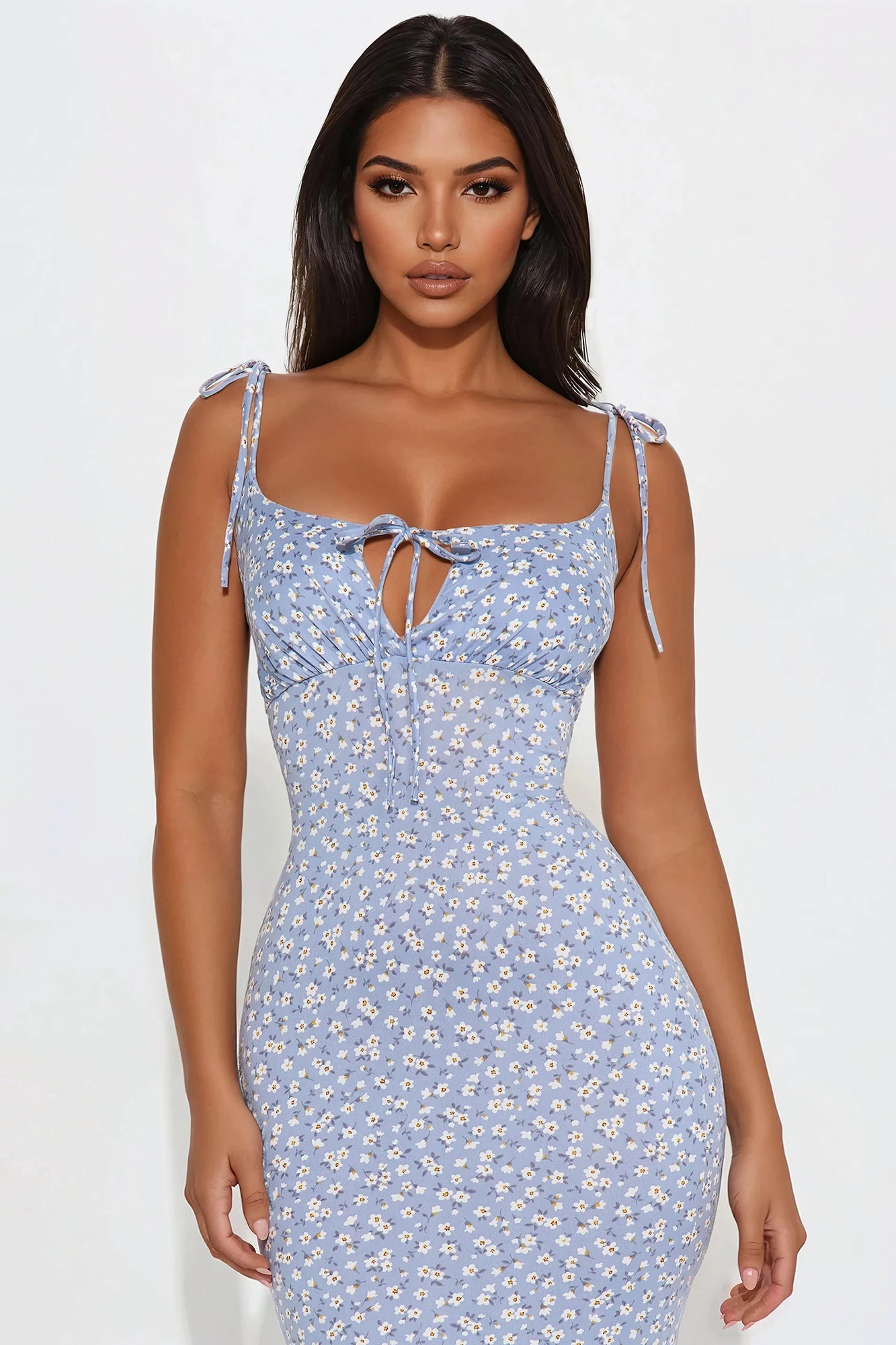 Samantha Floral Maxi Dress - Blue