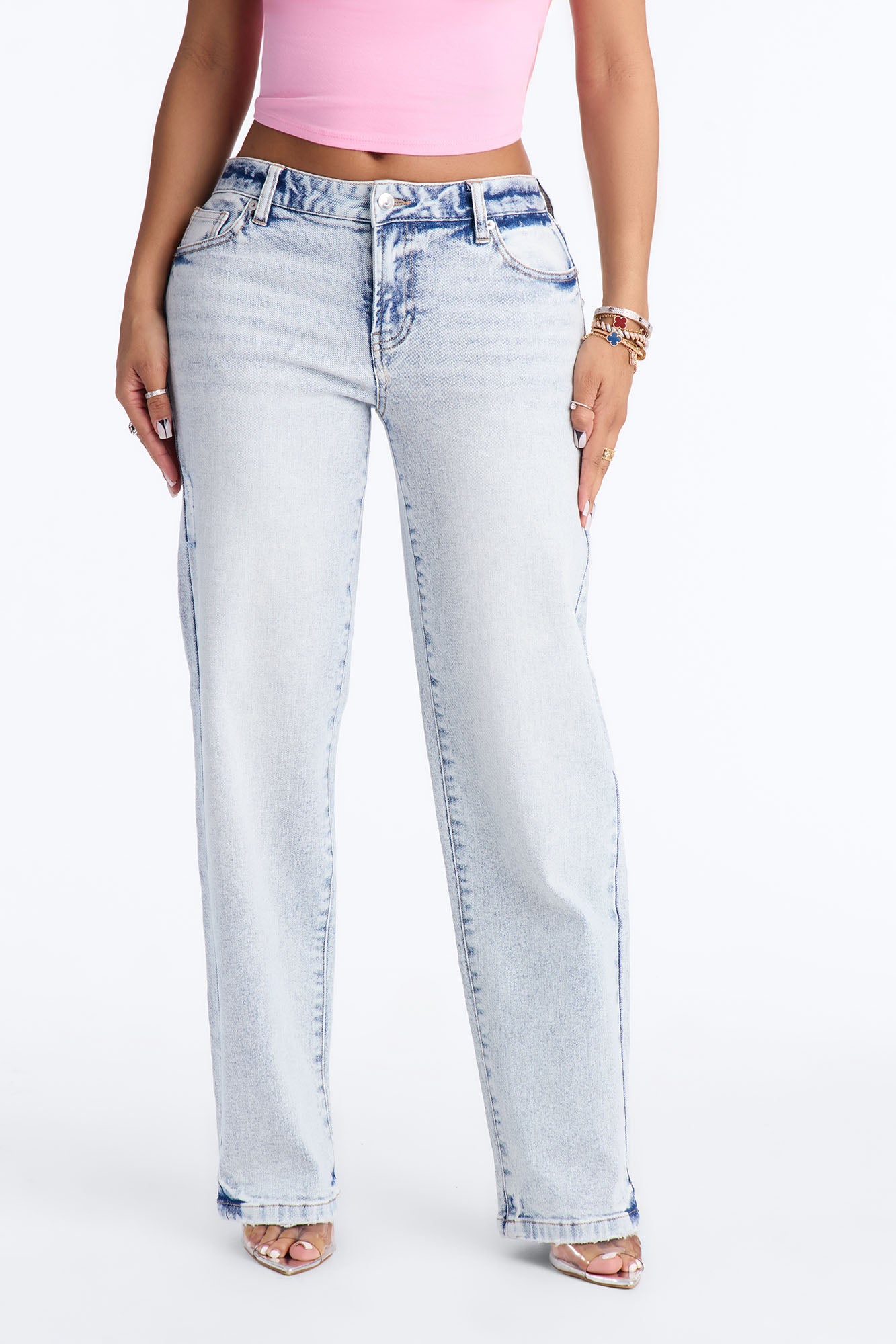 Best Decade Stretch Straight Leg Jeans - Light Wash