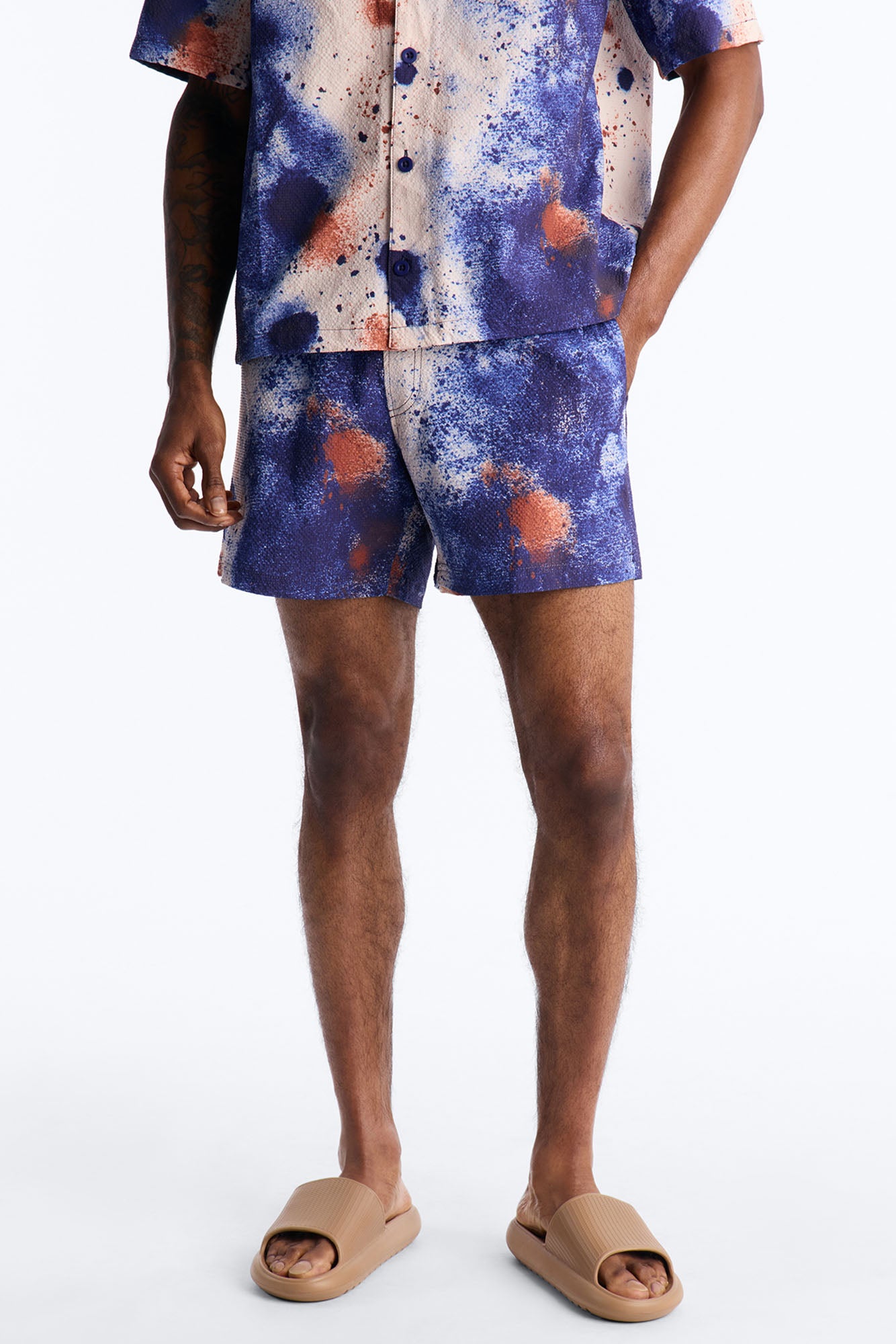 Oxide Seersucker Swim Trunk 6″ - Multi Color