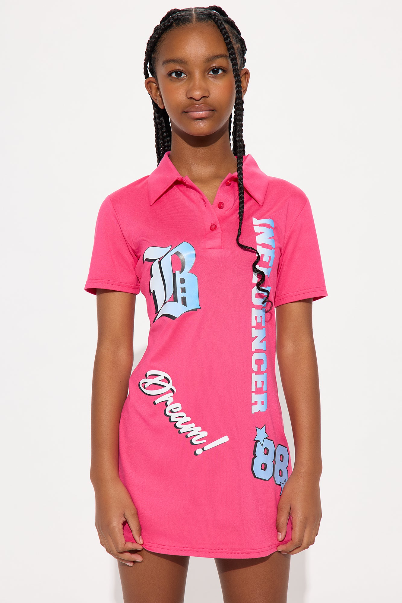 Mini Sophie Polo Dress - Hot Pink