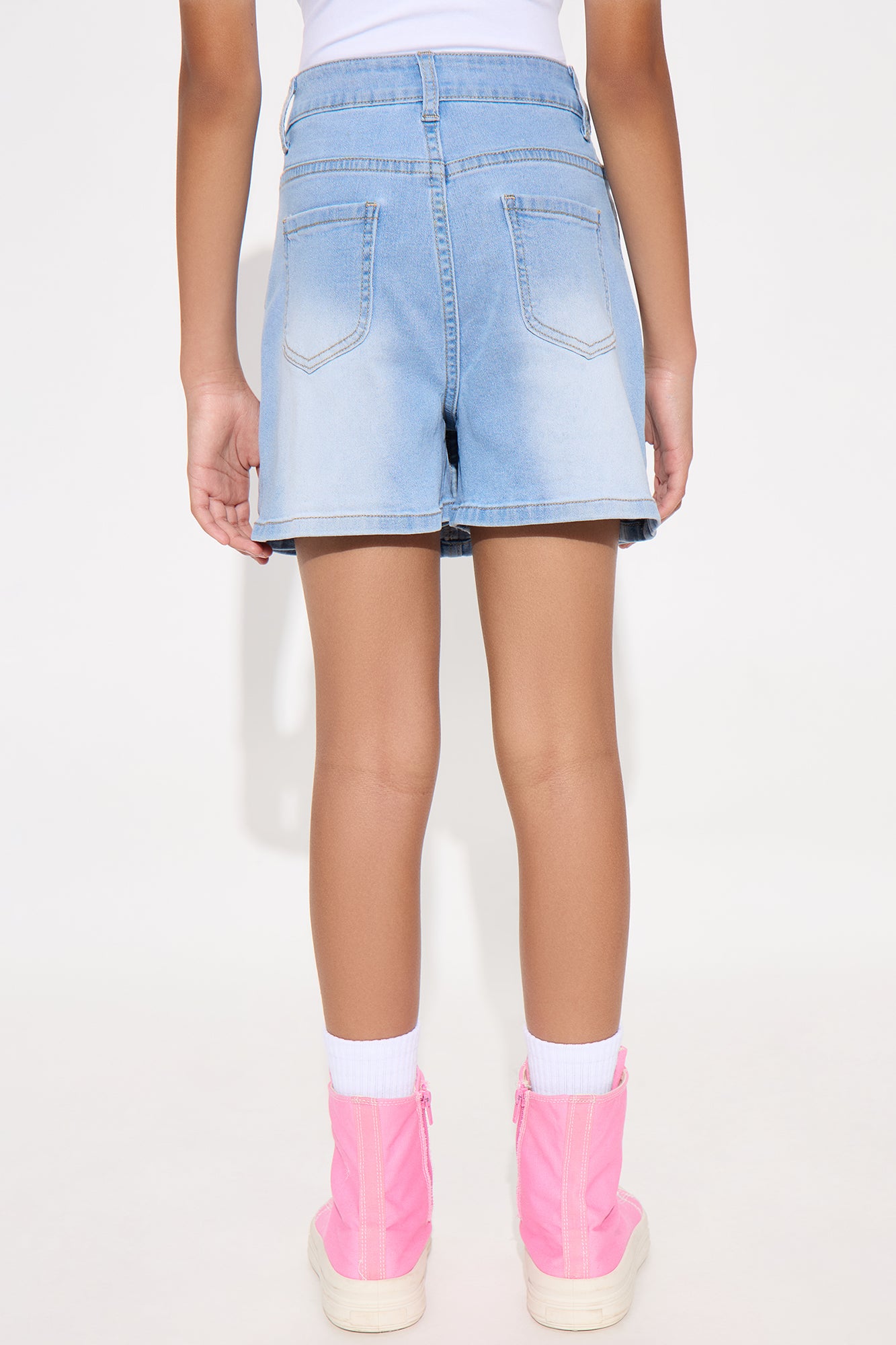 Mini Isabelle Bow Skort - Light Wash