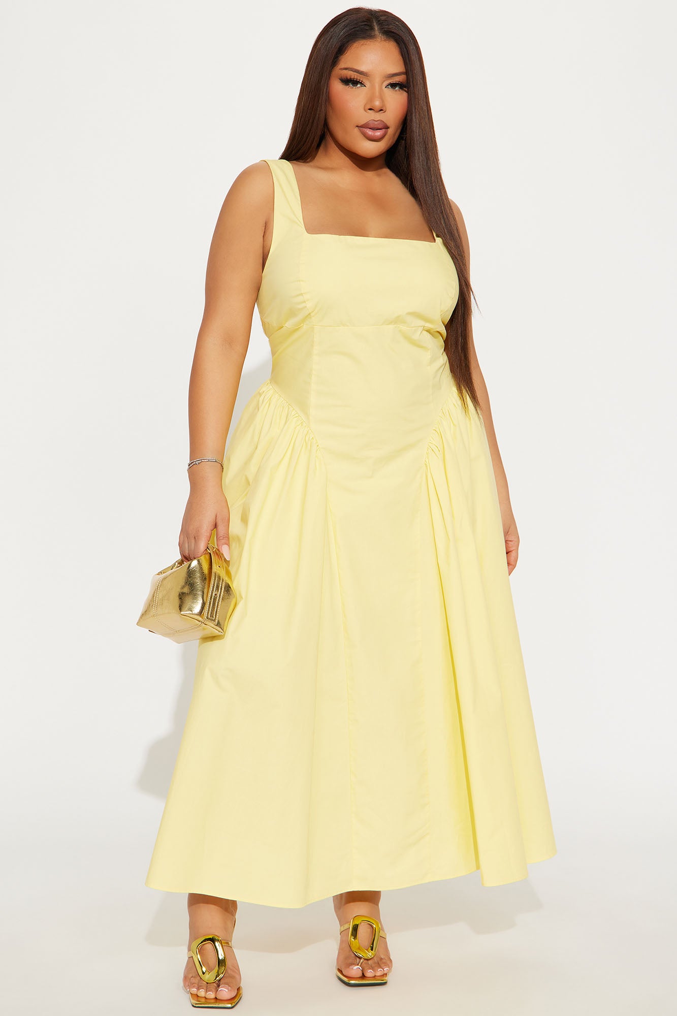 Saint Tropez Poplin Midi Dress - Butter Yellow