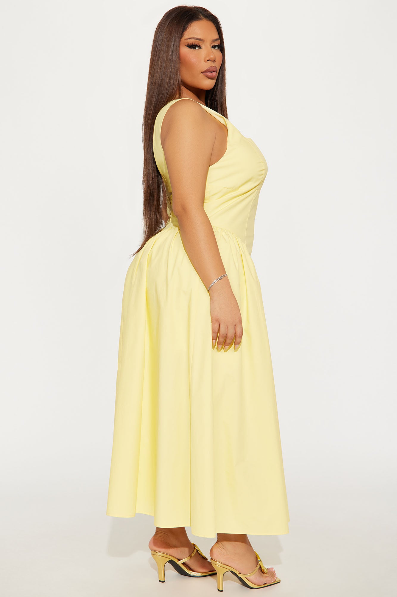 Saint Tropez Poplin Midi Dress - Butter Yellow